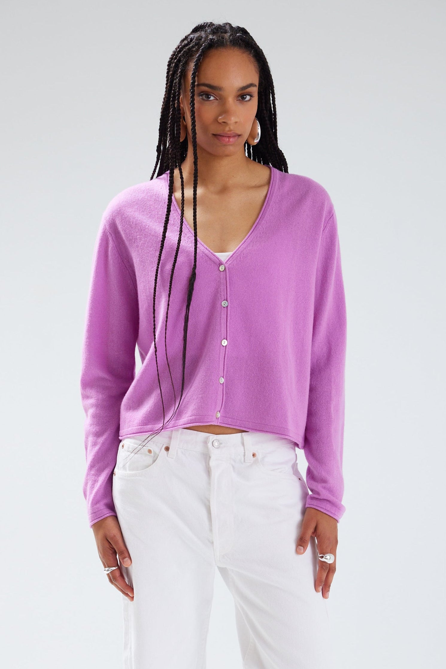 Colorush| Erica Cashmere Cardigan - Paloma