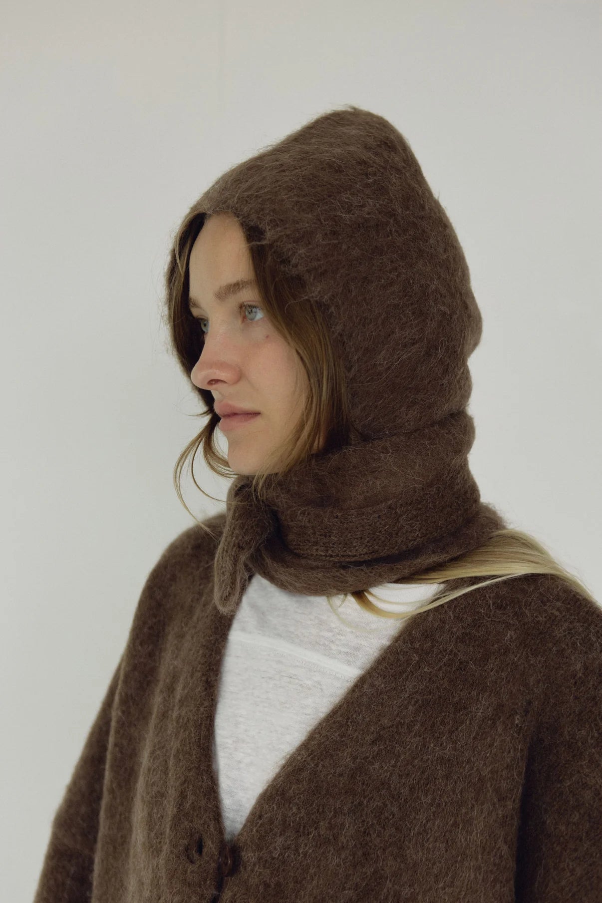 Paloma wool ブラウン モヘアフード付きスカーフ The Hooded Scarf - Umber | Boheme | Paloma