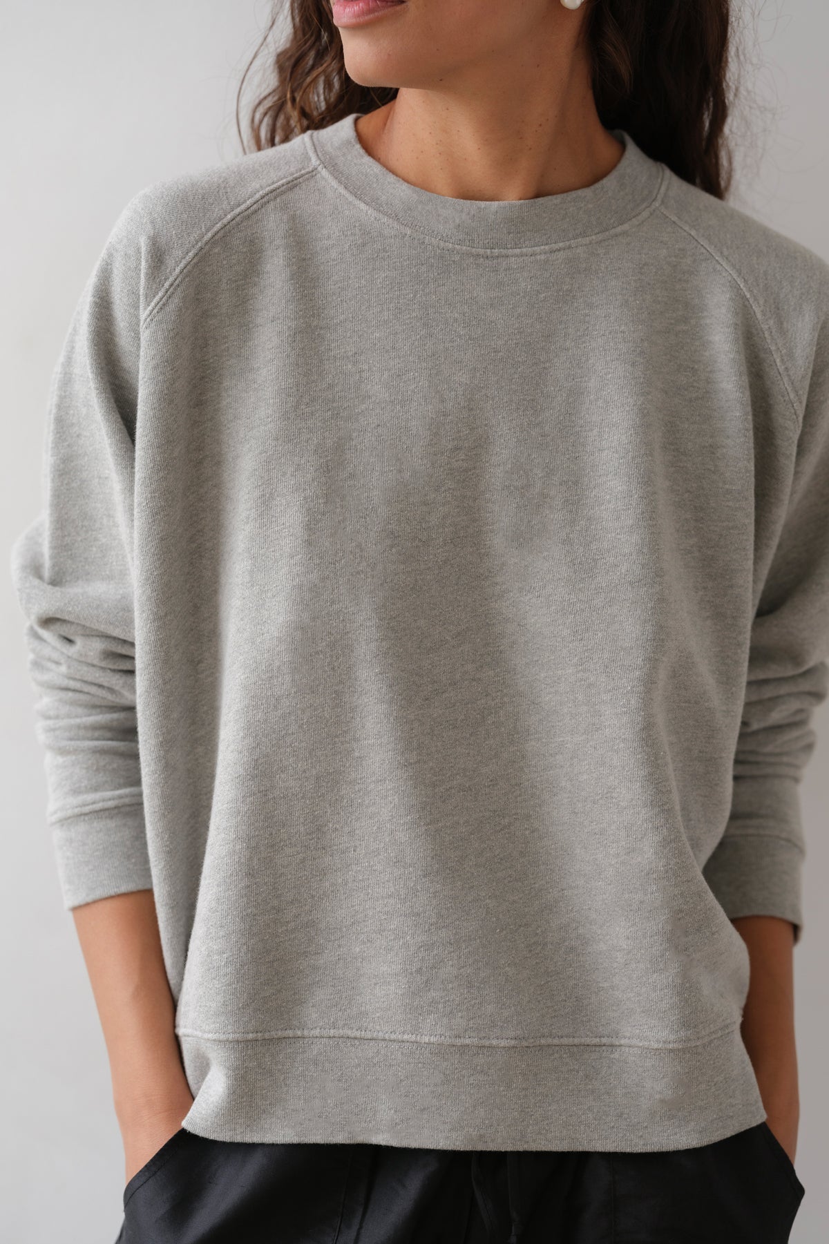 Donni| The Eco-Terry Crewneck| Heather Grey