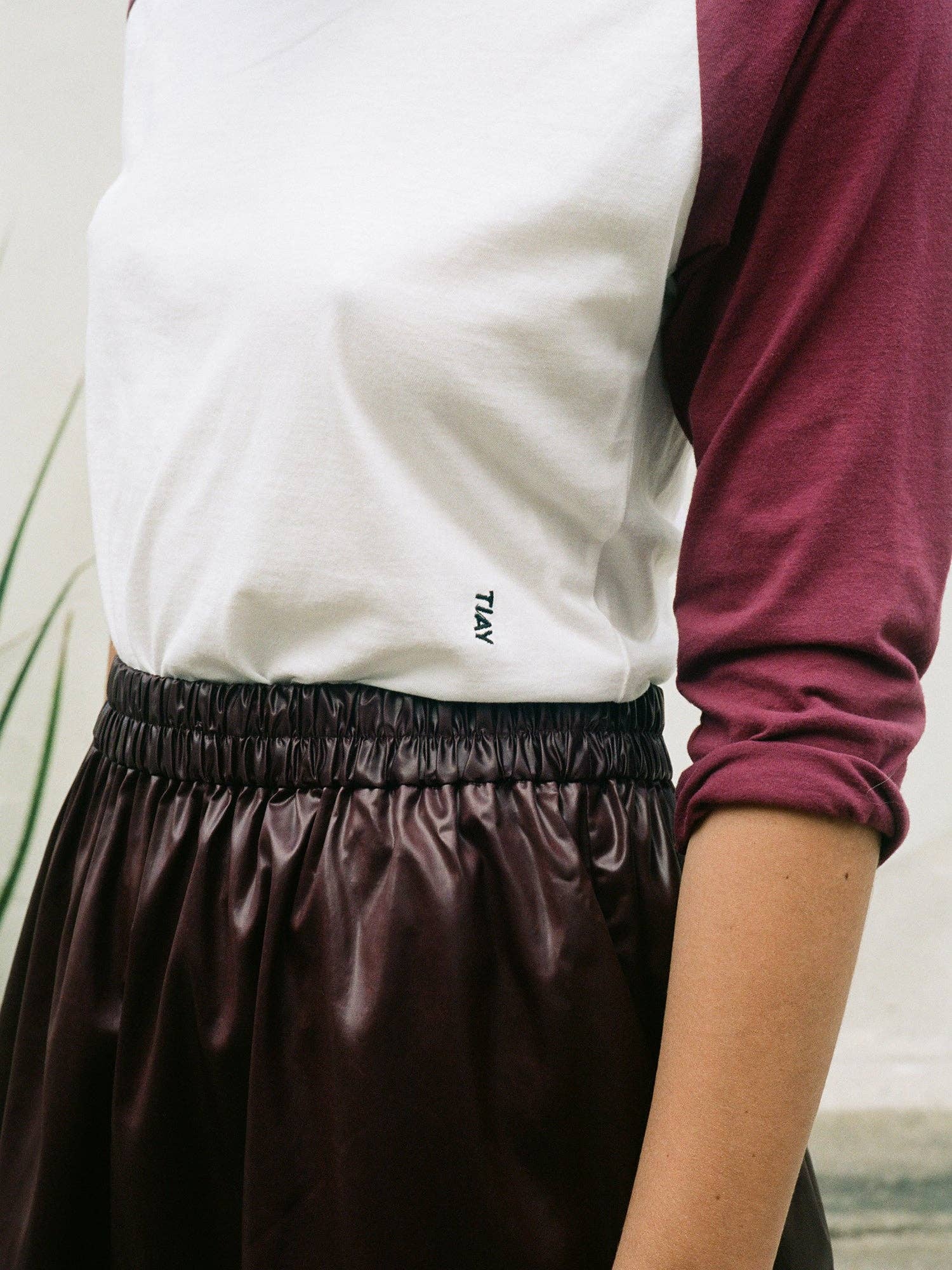 Tomorrow in a Year| Raglan Baseball Tee| Rouge/White