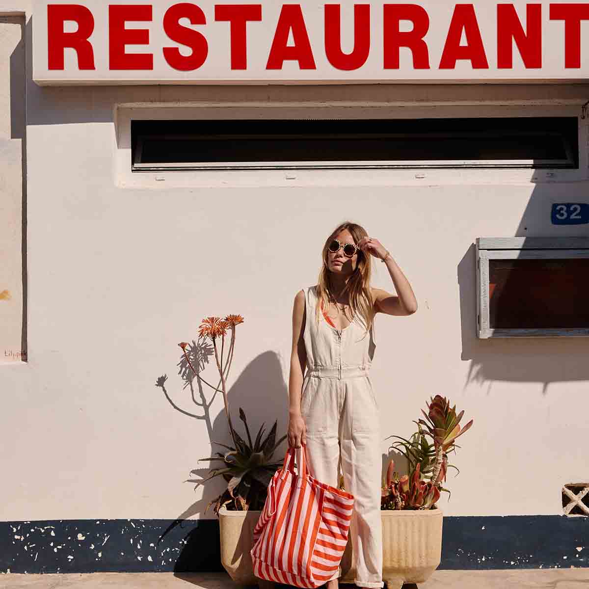 The Big Bag | Tomato Candy Pink Stripe
