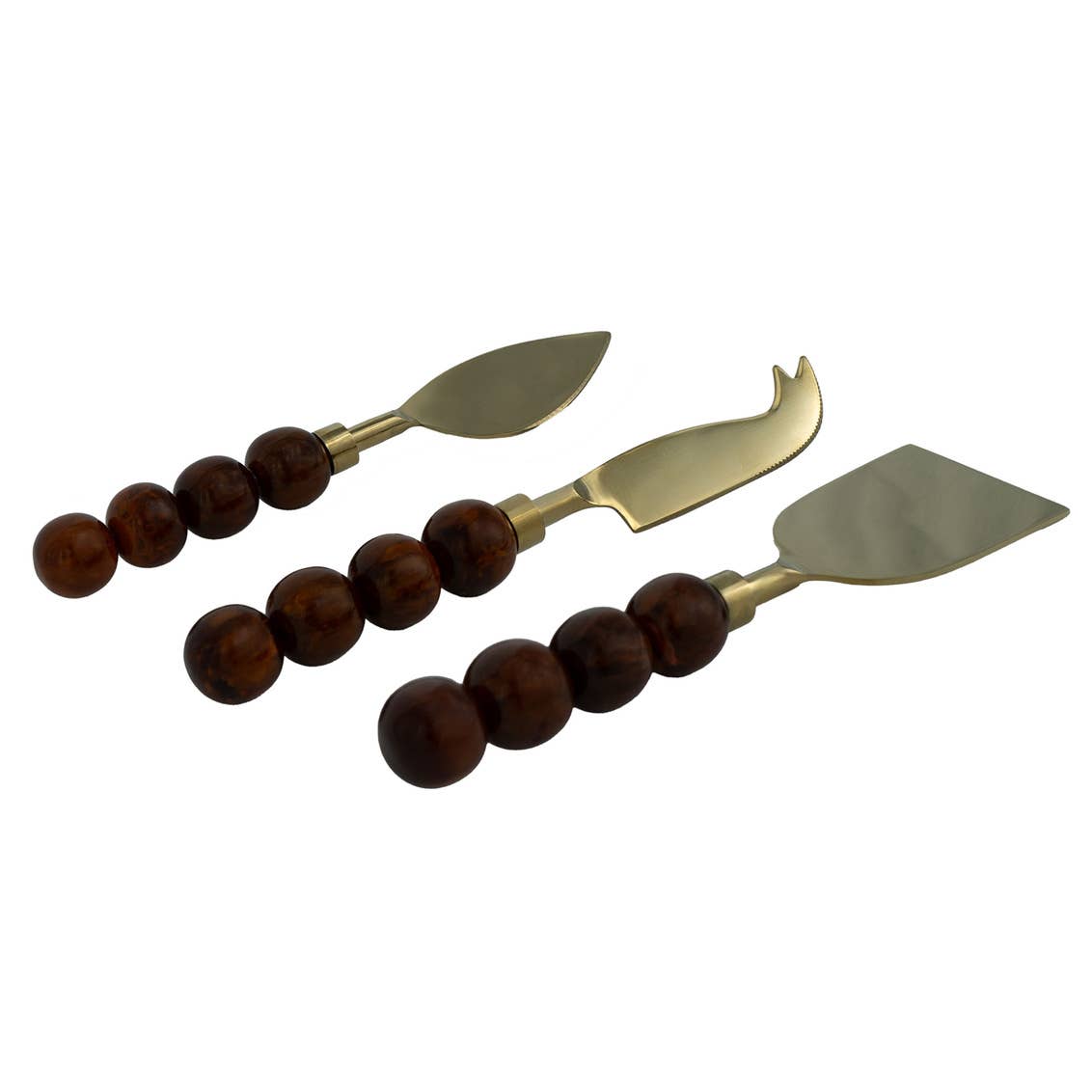 Bubble Cheese Knives Set of Three - Brown