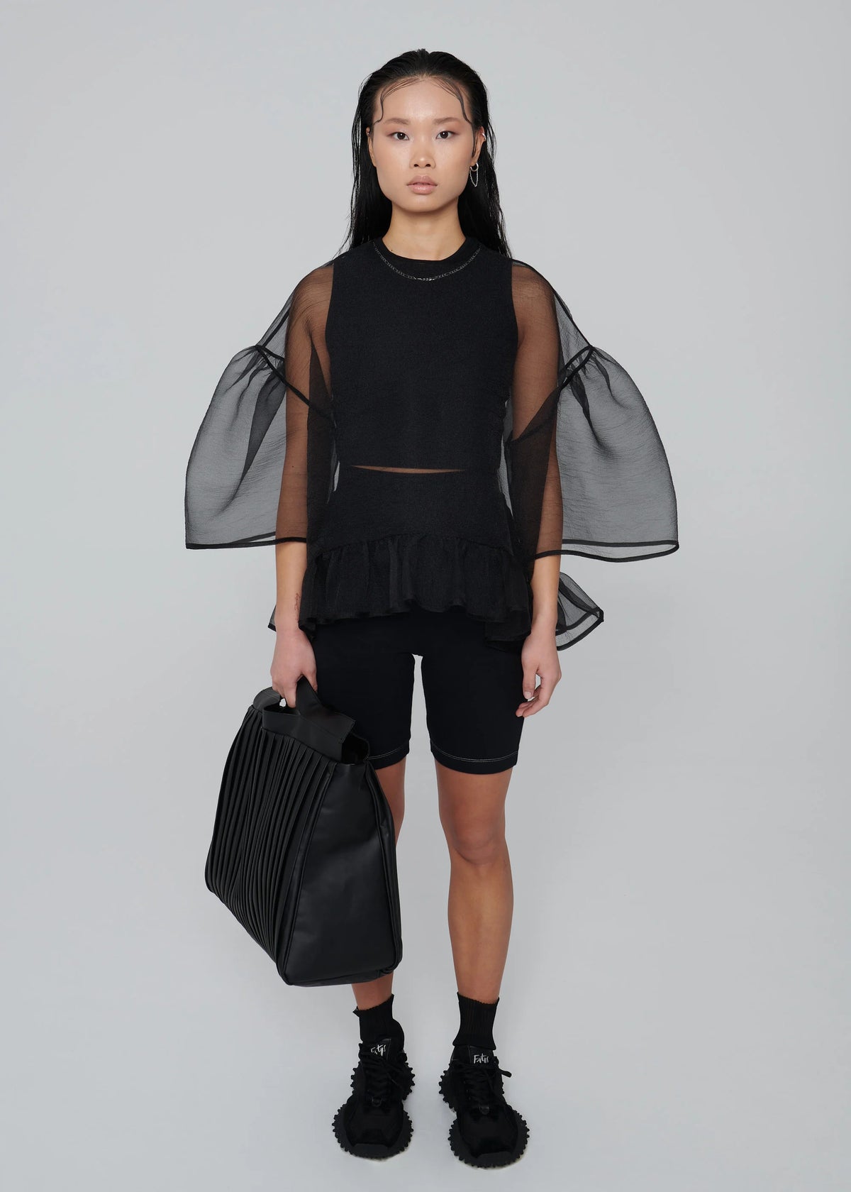 Esthe | Organza Oversized Blouse | Black