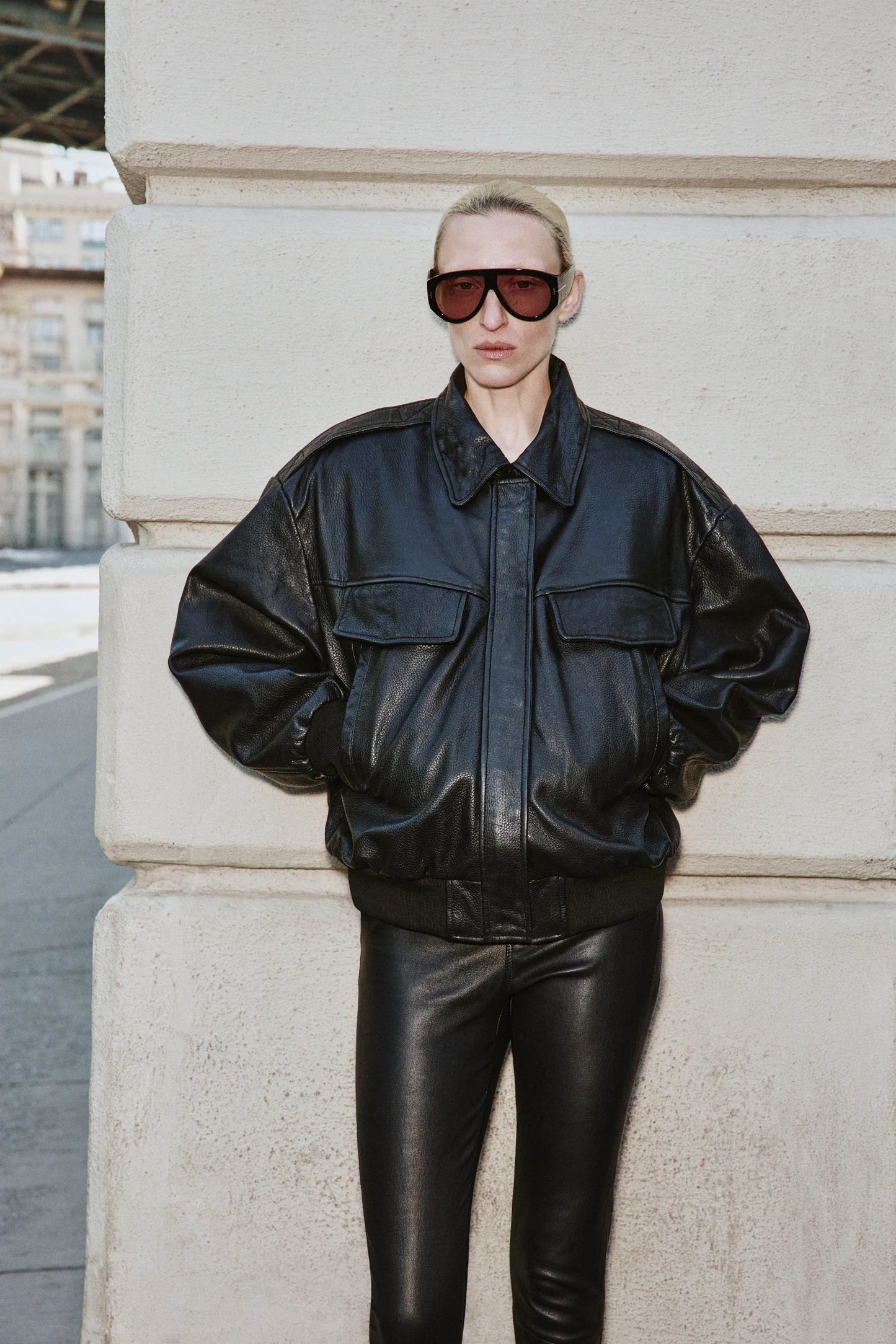 Lamarque Leather Bomber | Black