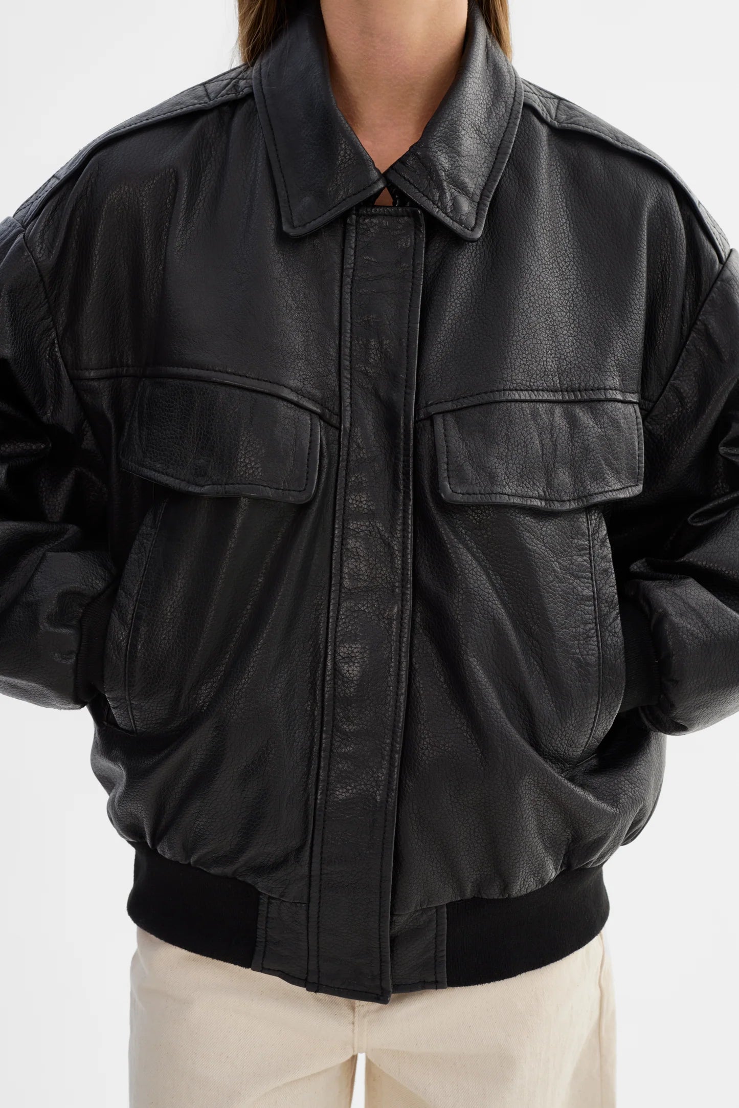 Lamarque Leather Bomber | Black