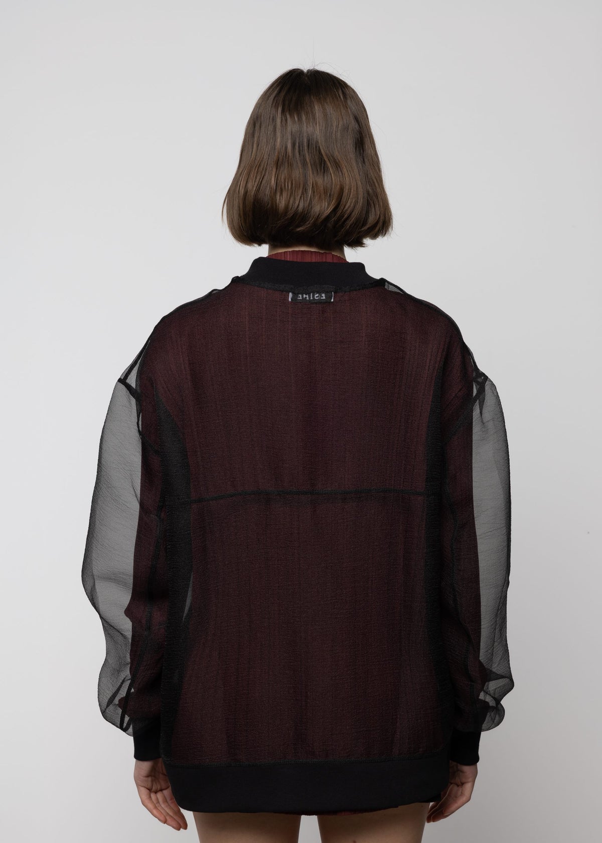 Esthé | Organza Oversized Bomber  | Black
