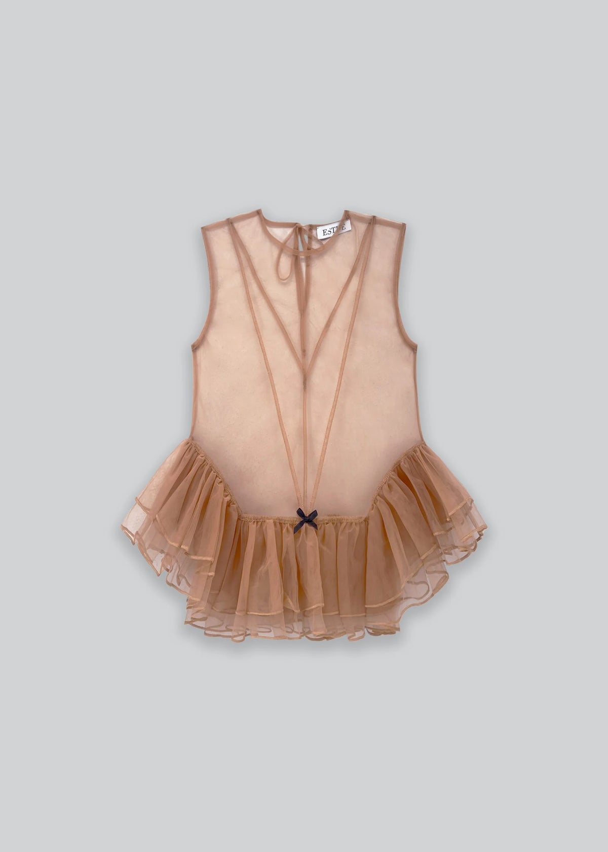 Esthé | Tulle Peplum Ruffle Top | Beige