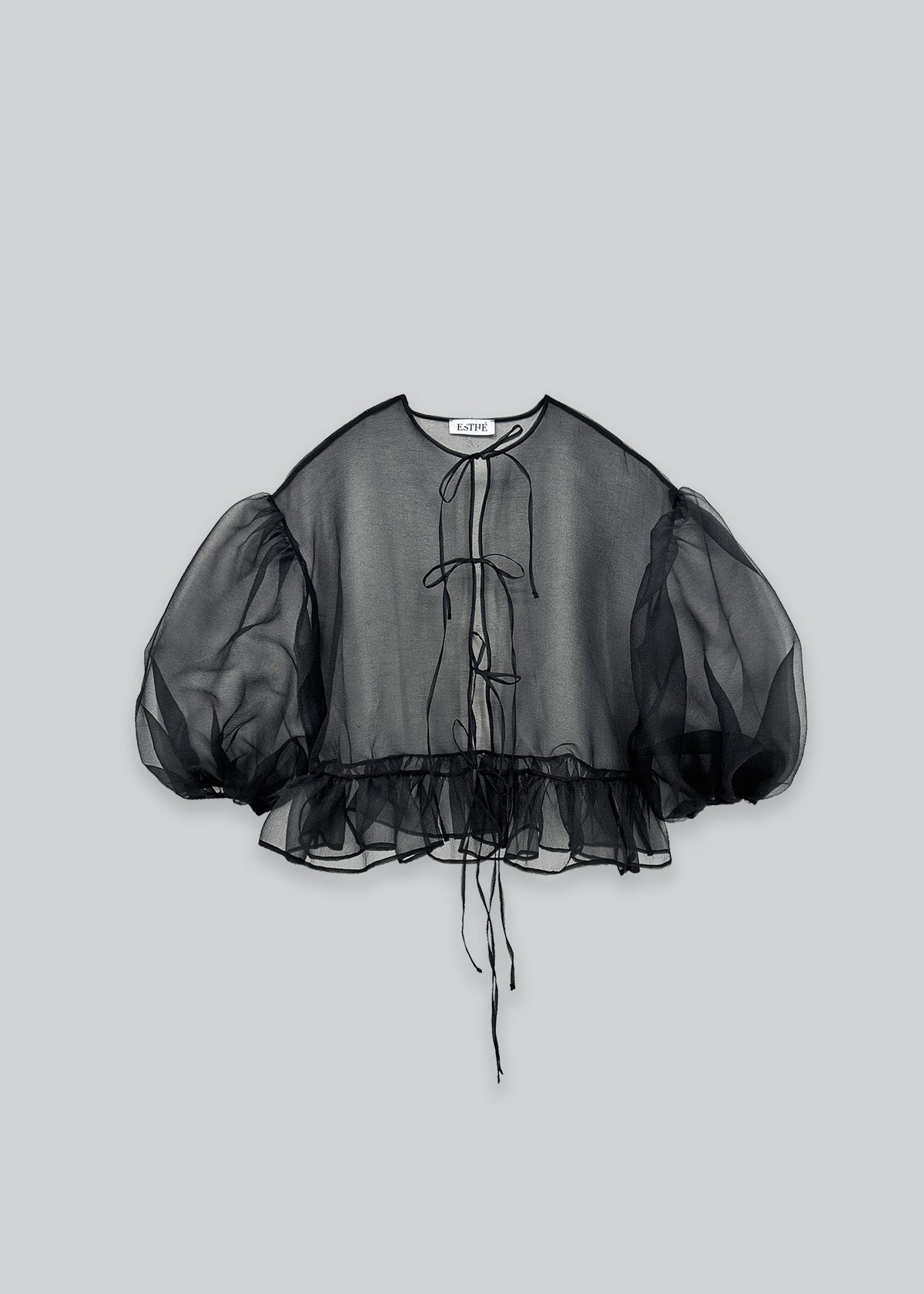 Esthé | Volume Organza Bow Top | Black