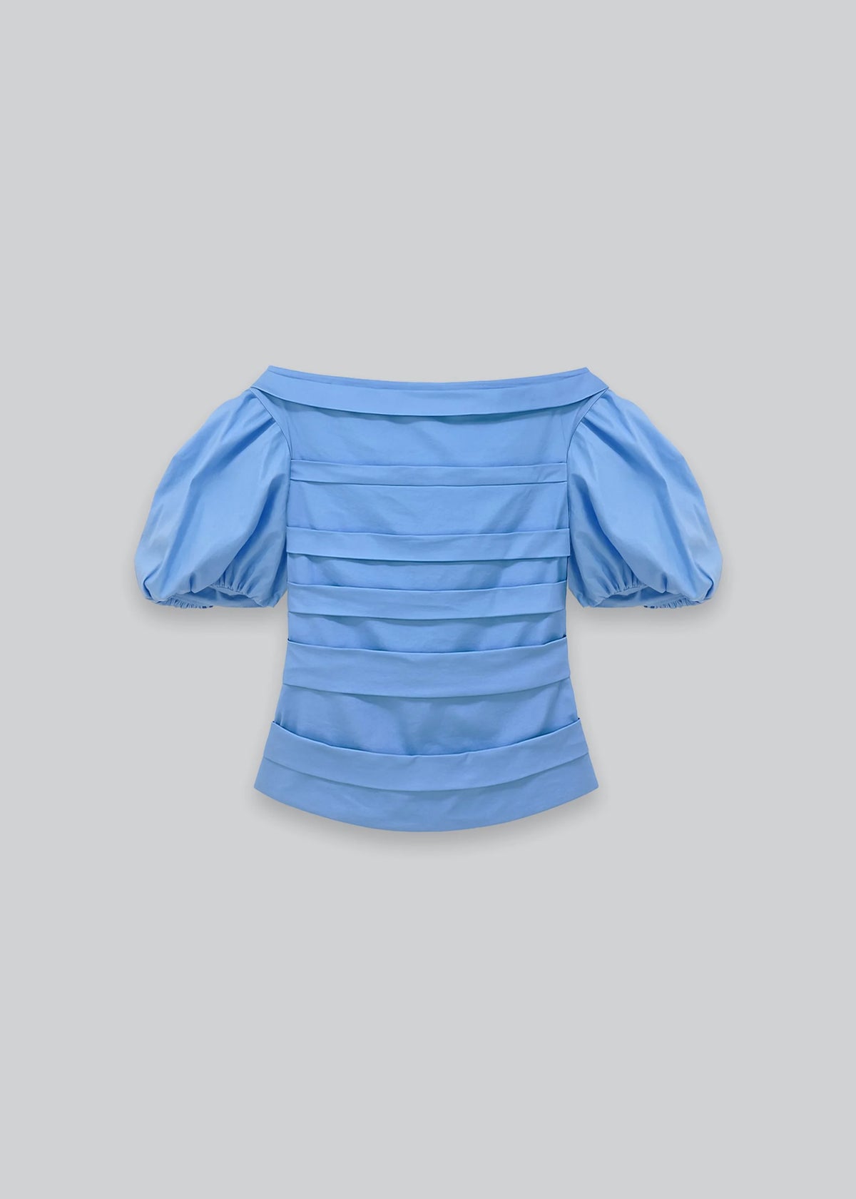 Esthé | Off- Shoulder Poplin Balloon Sleeve | Sky