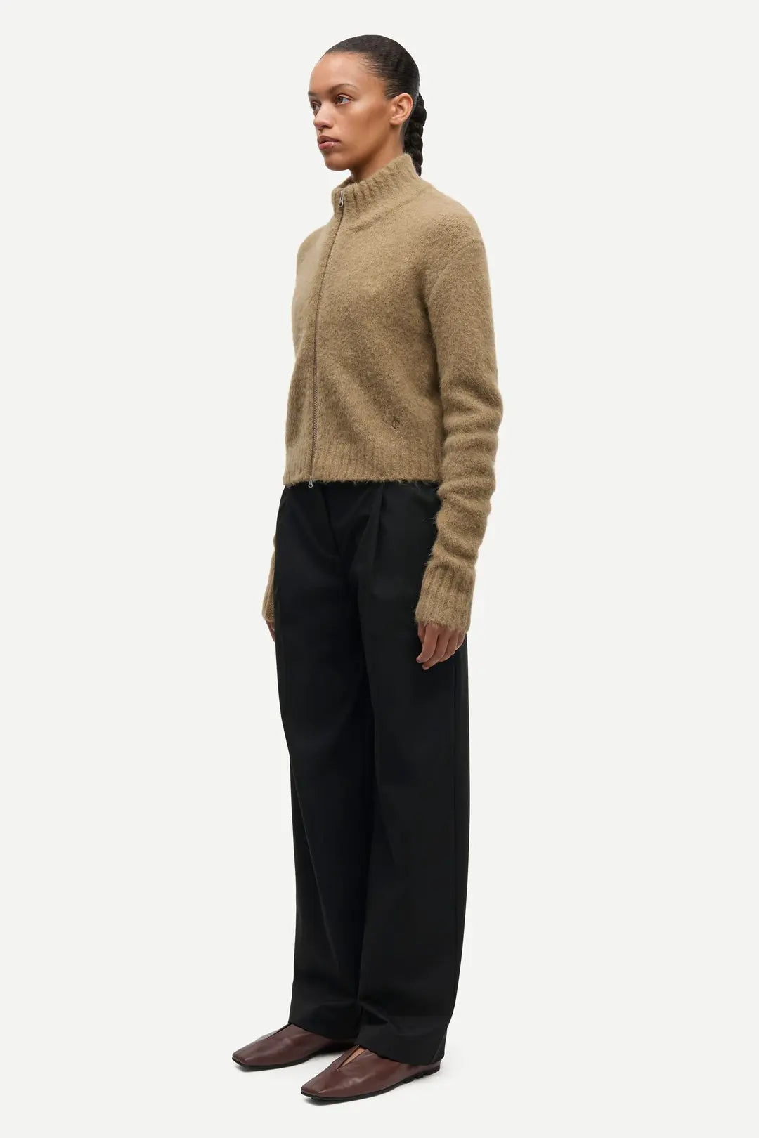 Samsoe Samsoe | Sajeanne Zip Cardigan | Lead Grey
