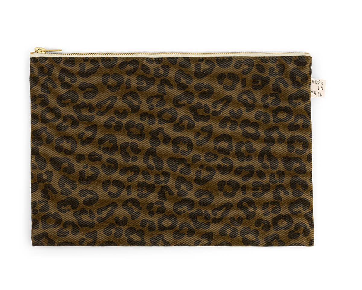 The Big Pouch | Olive Leopard
