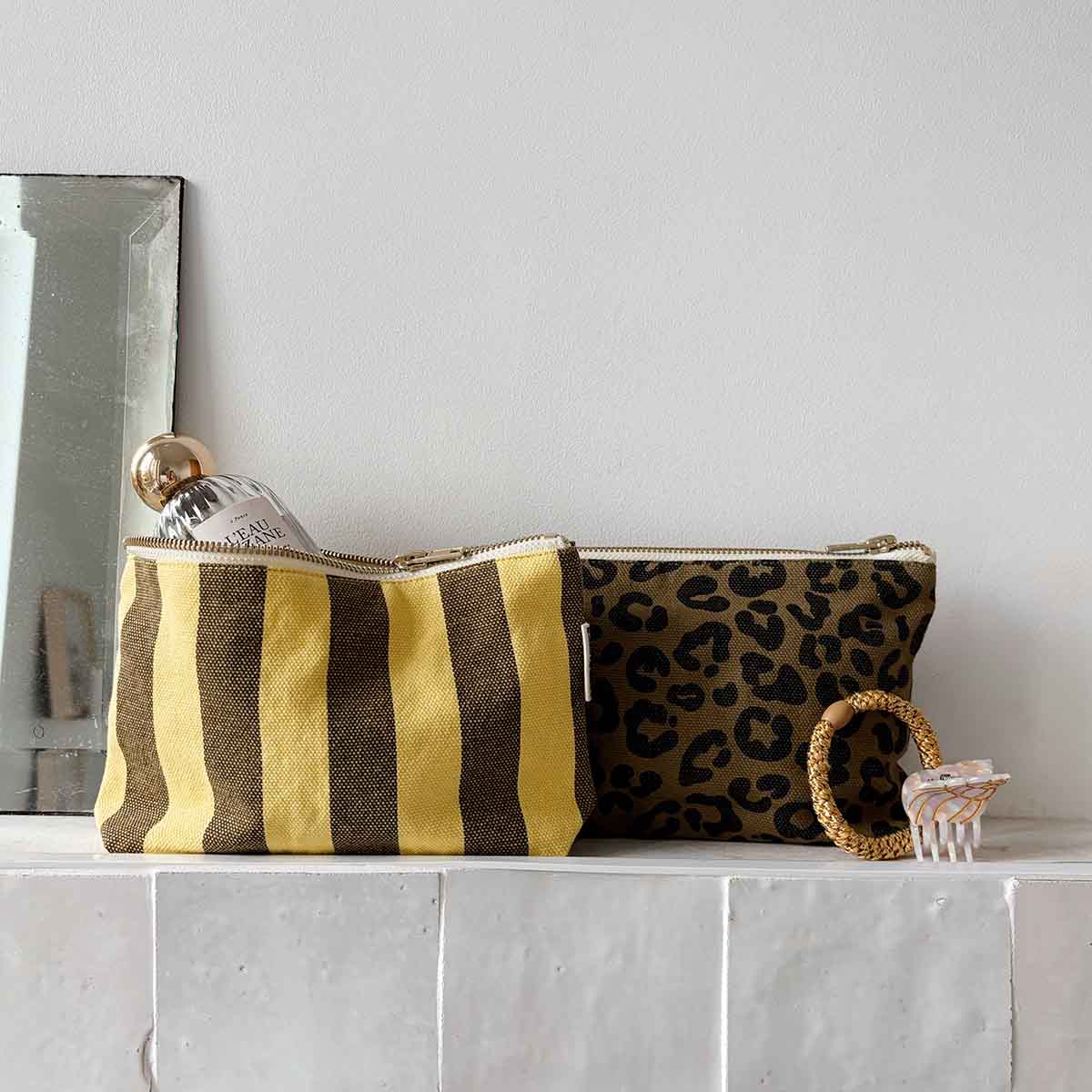 The Midi Pouch | Lemon Olive Stripe - Paloma