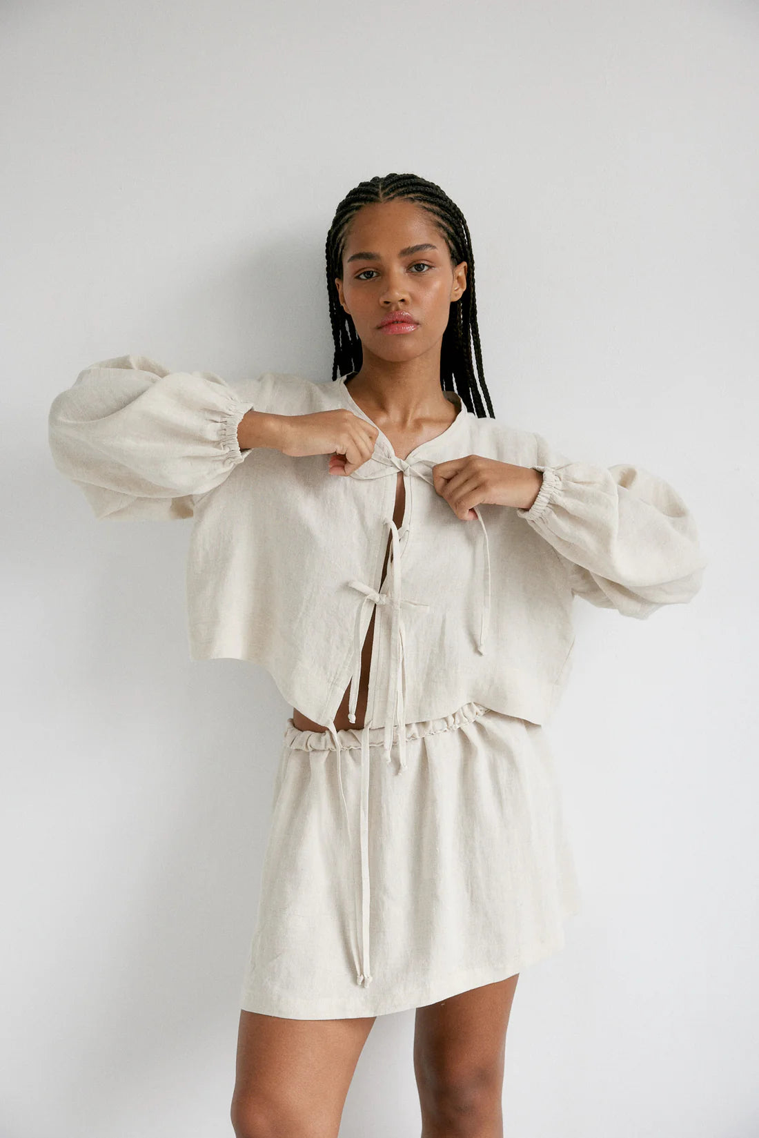 Bohème The Tie Top | Oat Linen