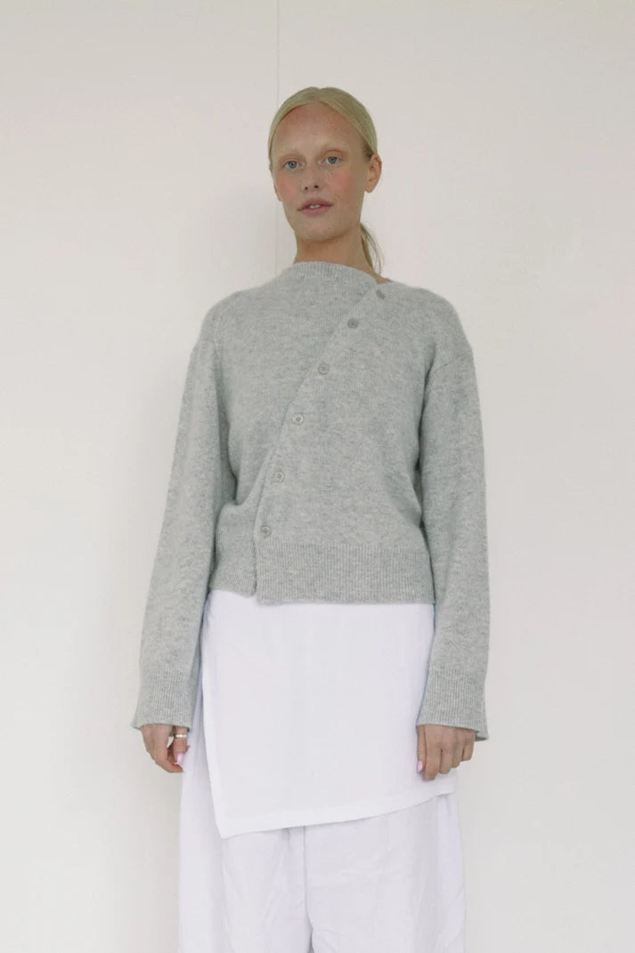 Bohème | The Asymmetric Cashmere Knit |Grey