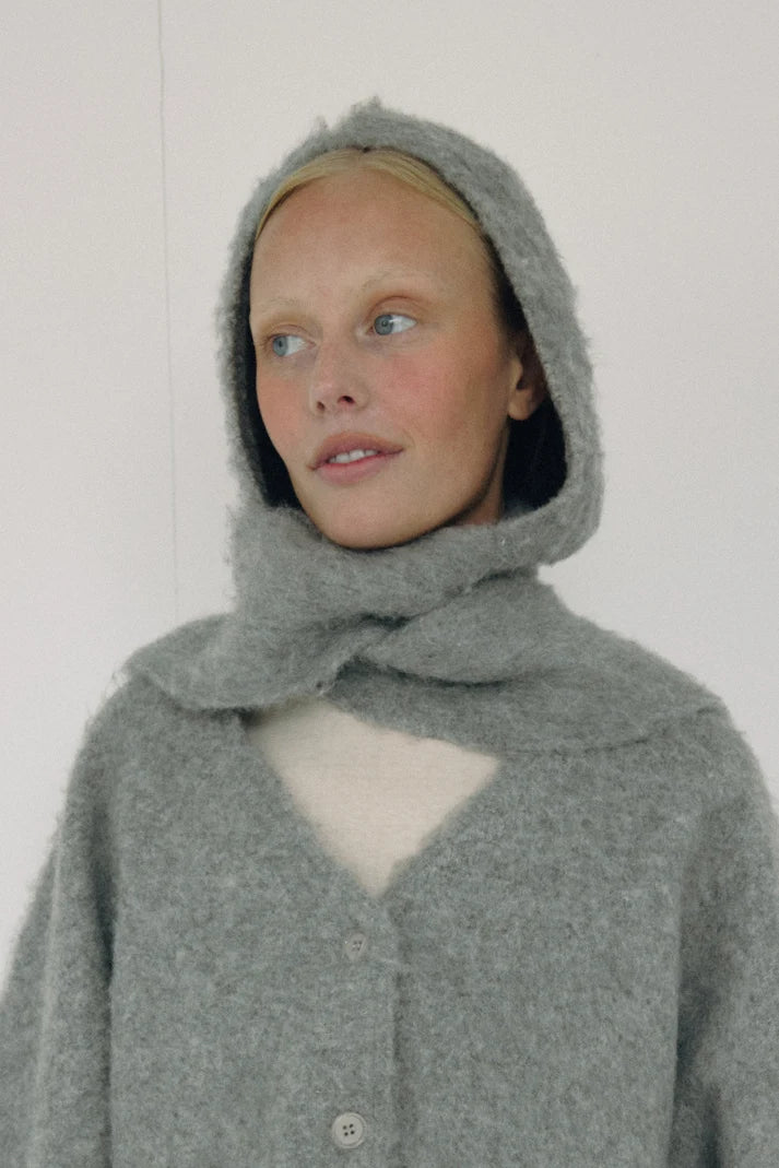 Bohème |  Hooded Scarf | Grey