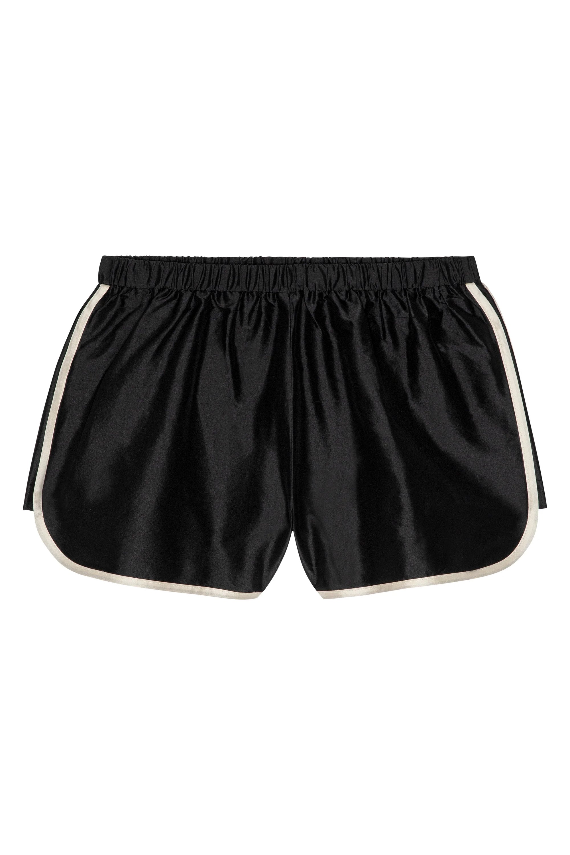 Donni |The Silk Taffeta Racer Stripe Short | Jet