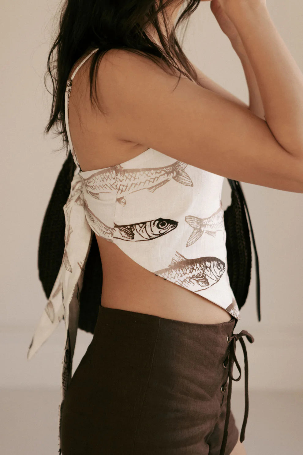 Hendriks | Martina Lace Up Shorts | Chocolate