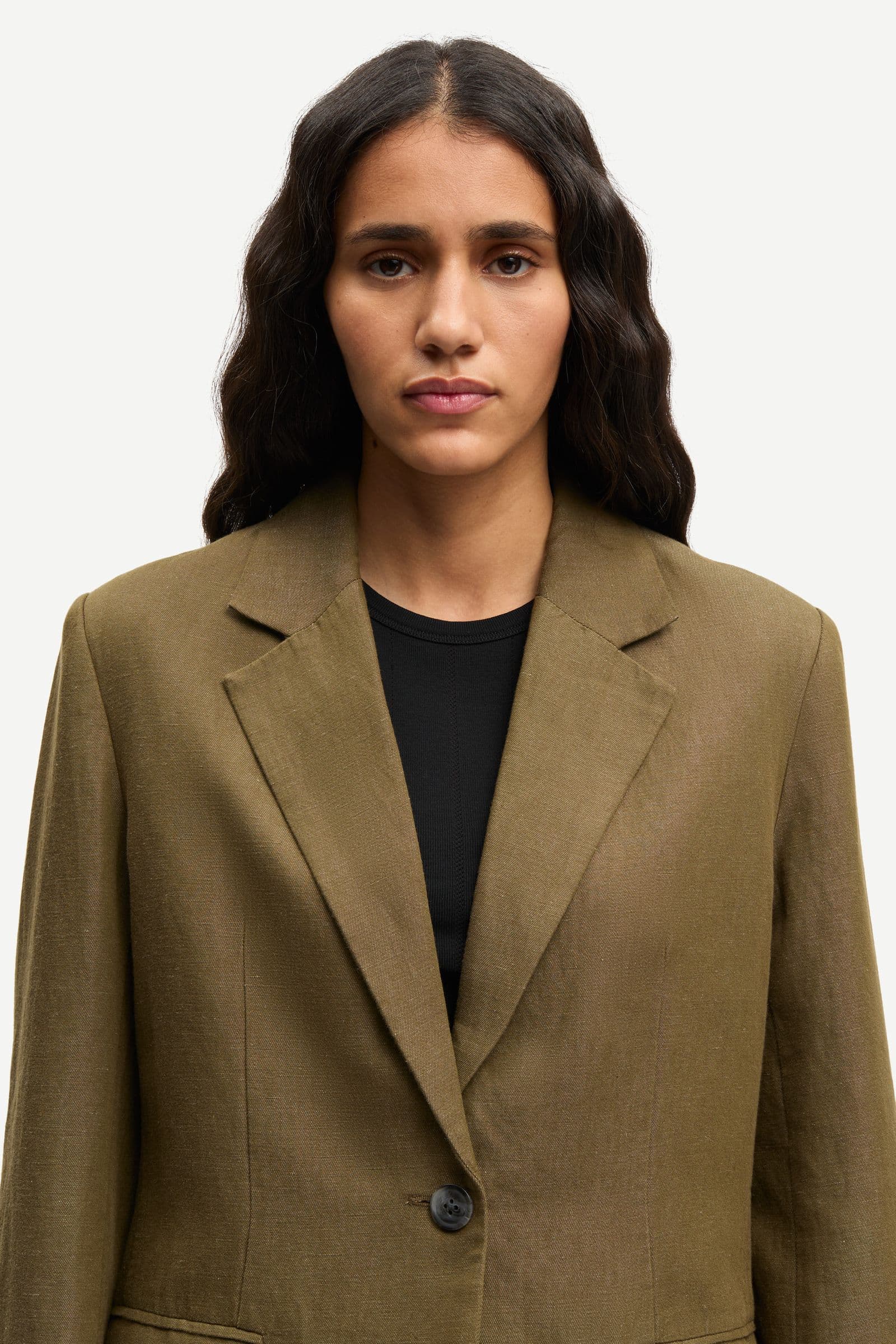 Samsoe Samsoe | Cotton Linen Blazer | Overland Green - Paloma