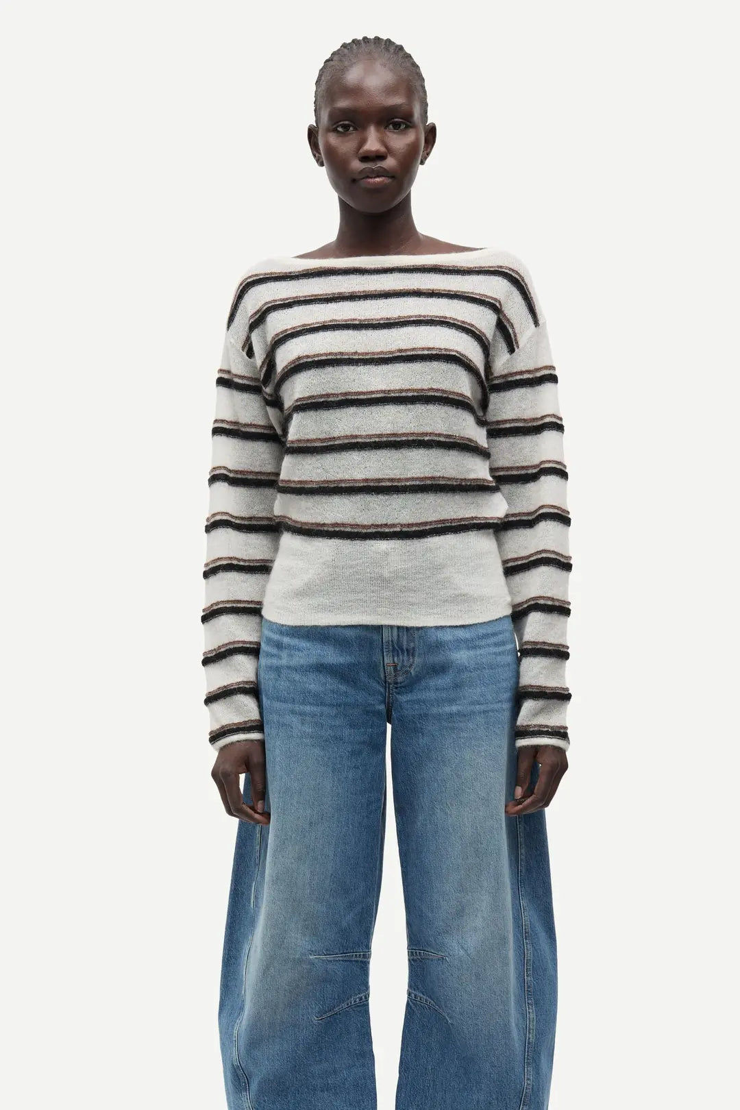 Samsoe Samsoe | Sapoppie LS Sweater | Egret Stripe