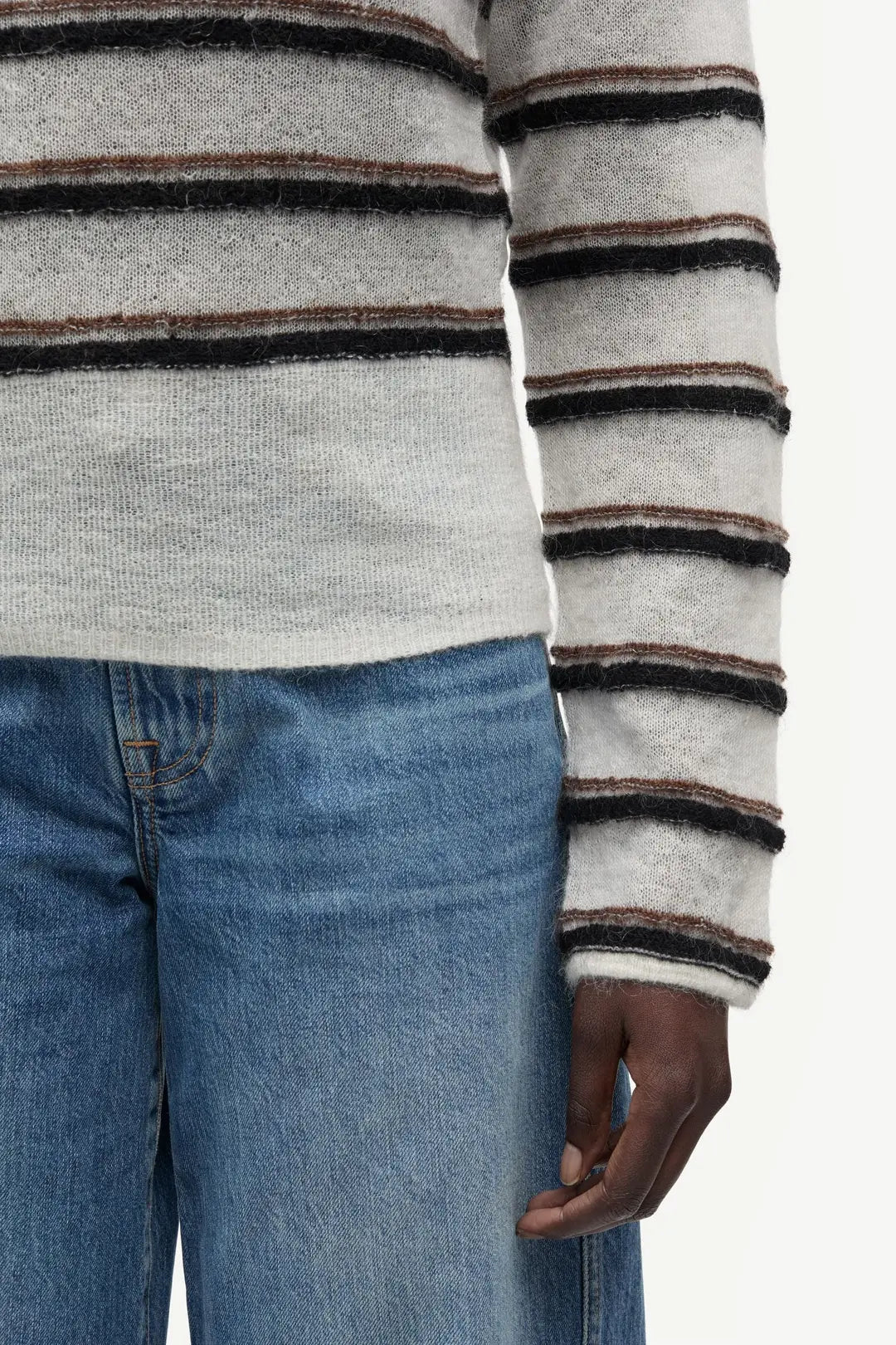 Samsoe Samsoe | Sapoppie LS Sweater | Egret Stripe