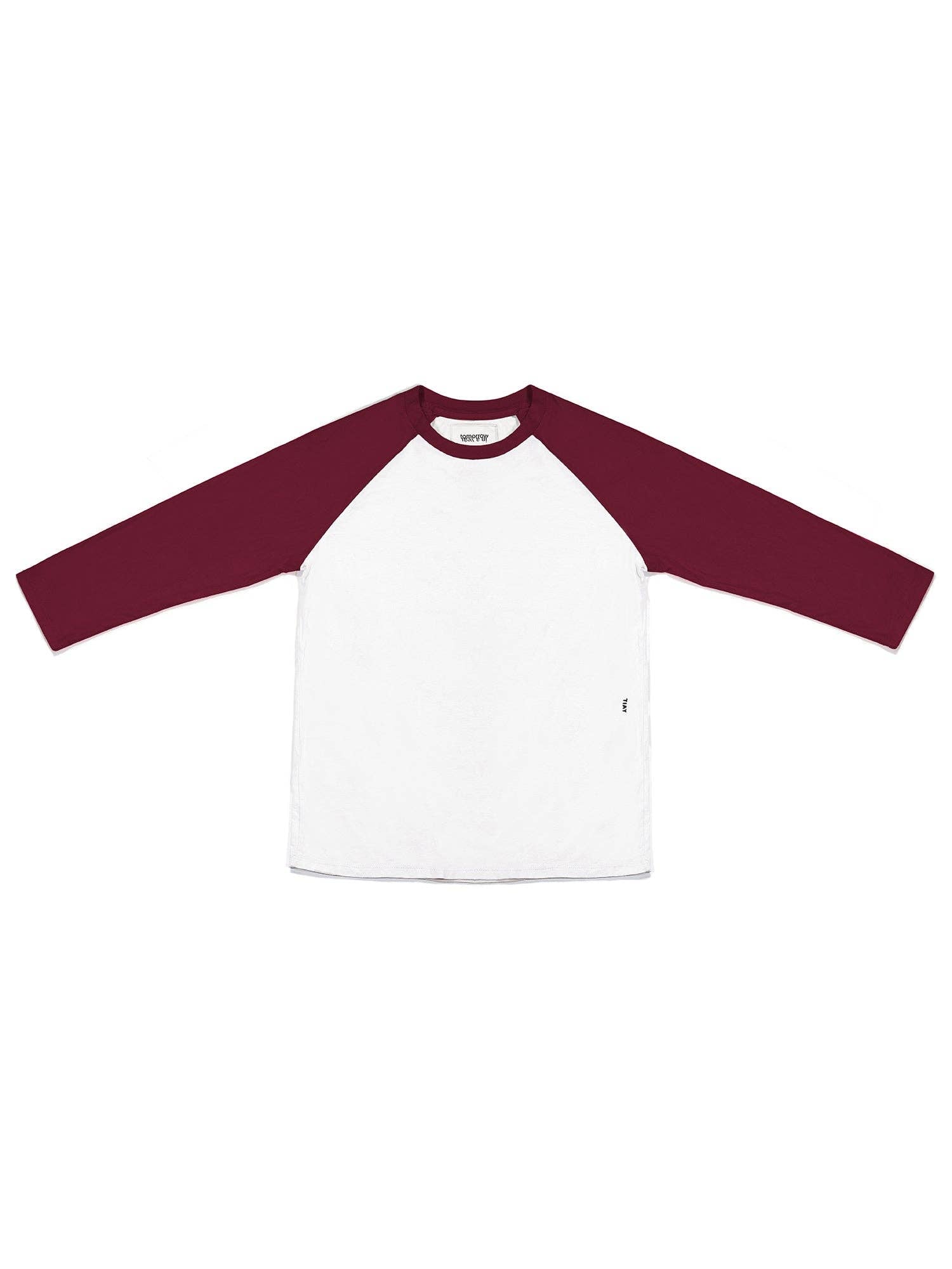 Tomorrow in a Year| Raglan Baseball Tee| Rouge/White