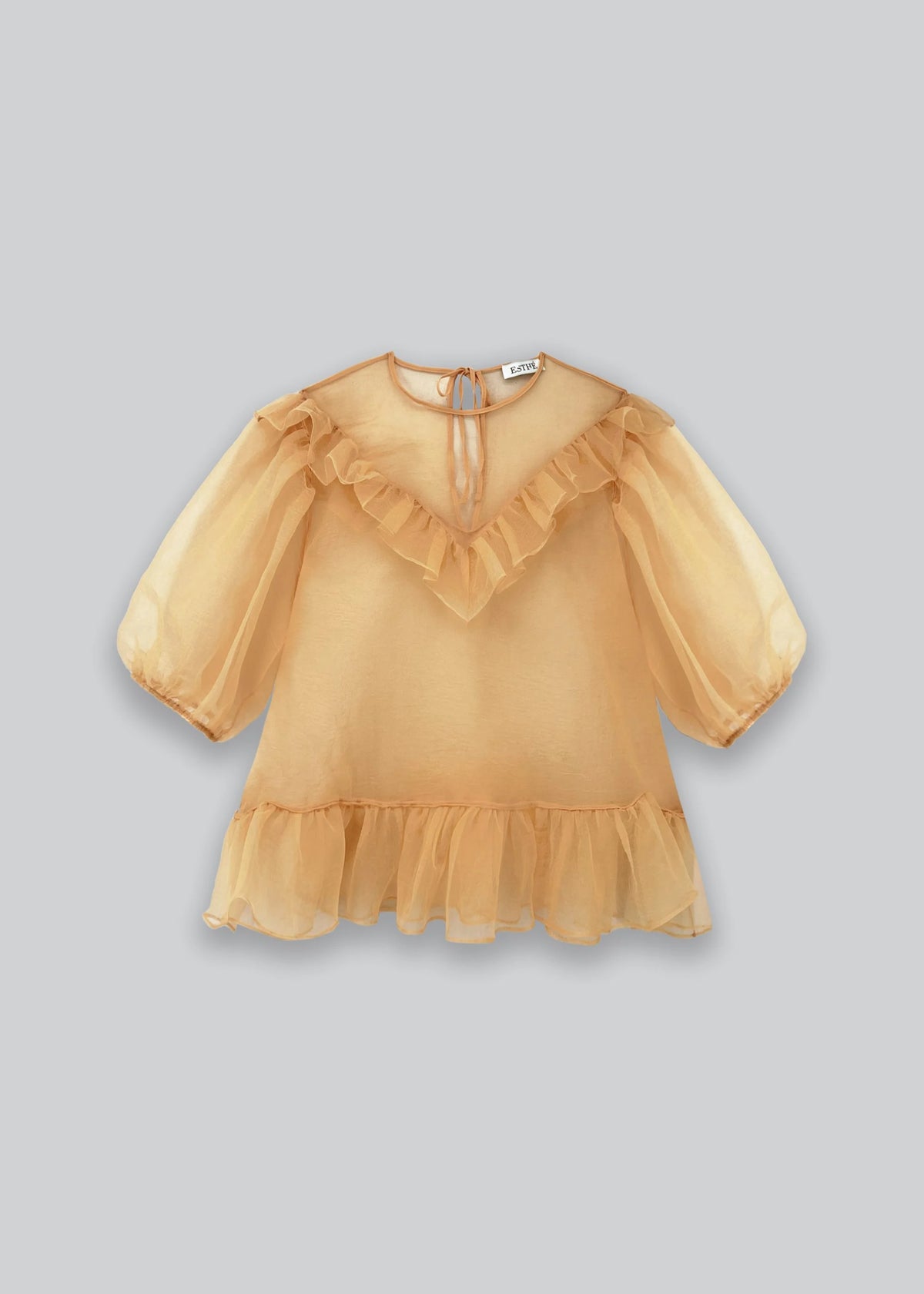 Esthé | Organza Balloon Sleeve Top  | Champagne