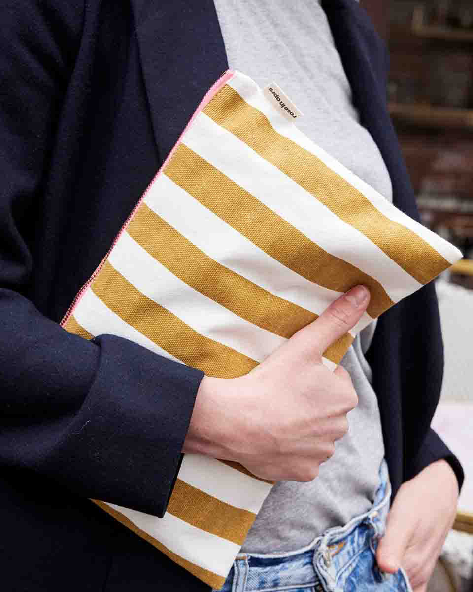 The Big Pouch | Caramel Stripe
