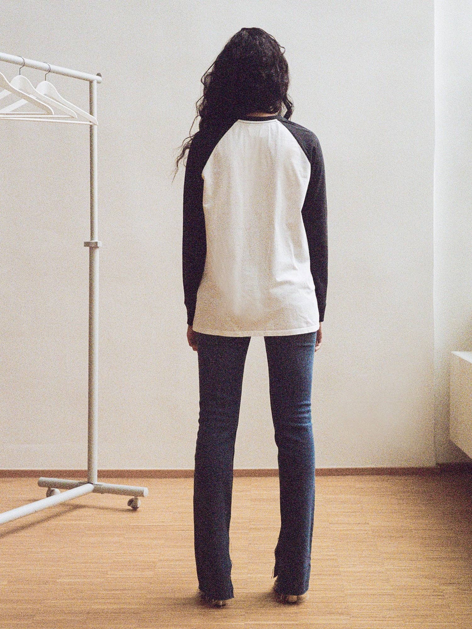 Tomorrow in a Year| Loose Fit Raglan Baseball Tee| Black/White