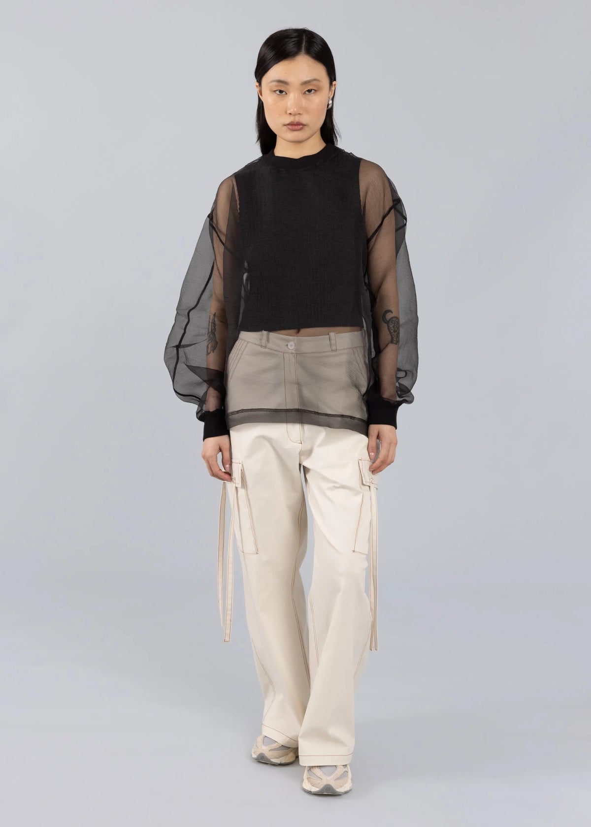 Esthé | Organza Sweatshirt | Black