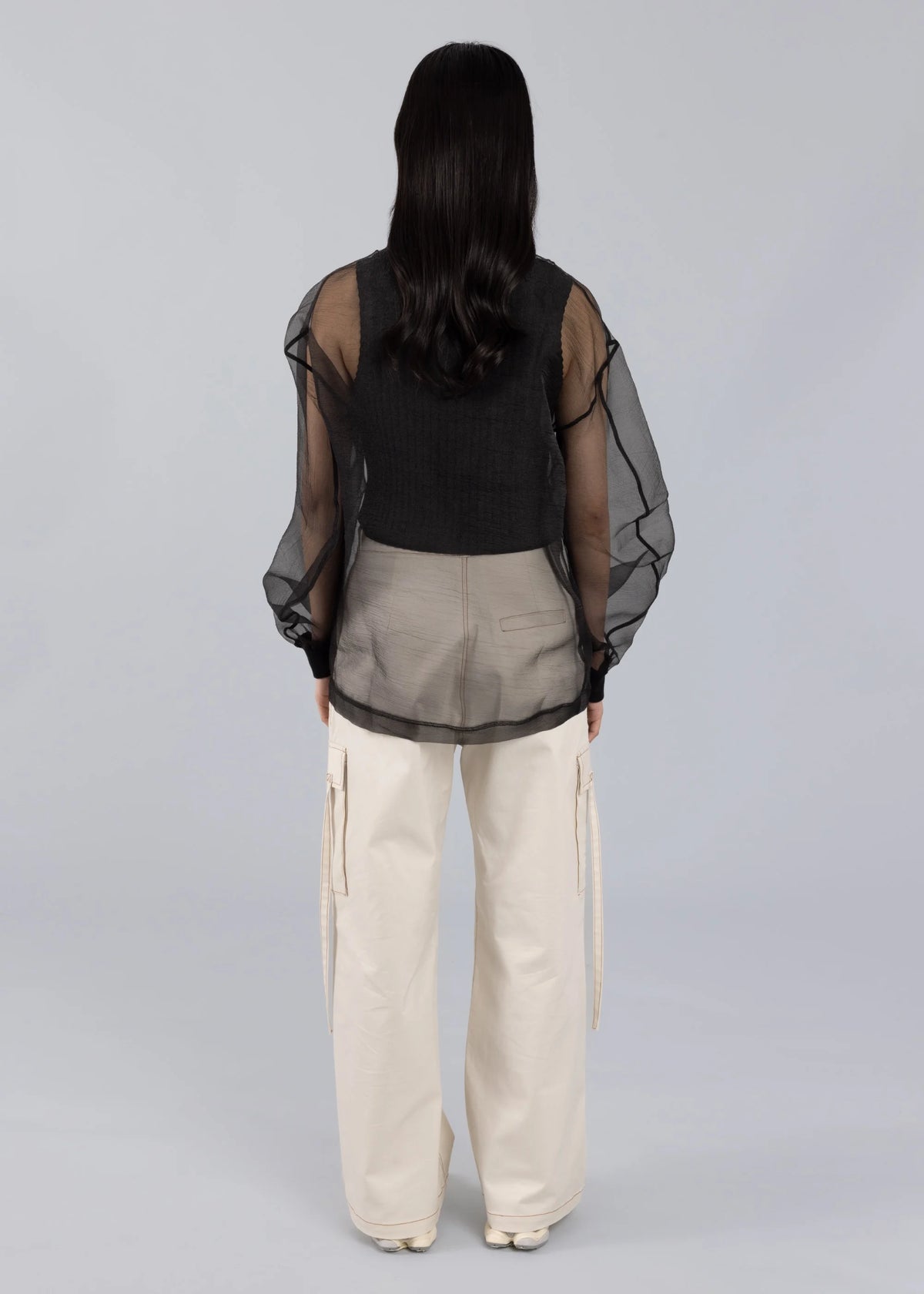 Esthé | Organza Sweatshirt | Black