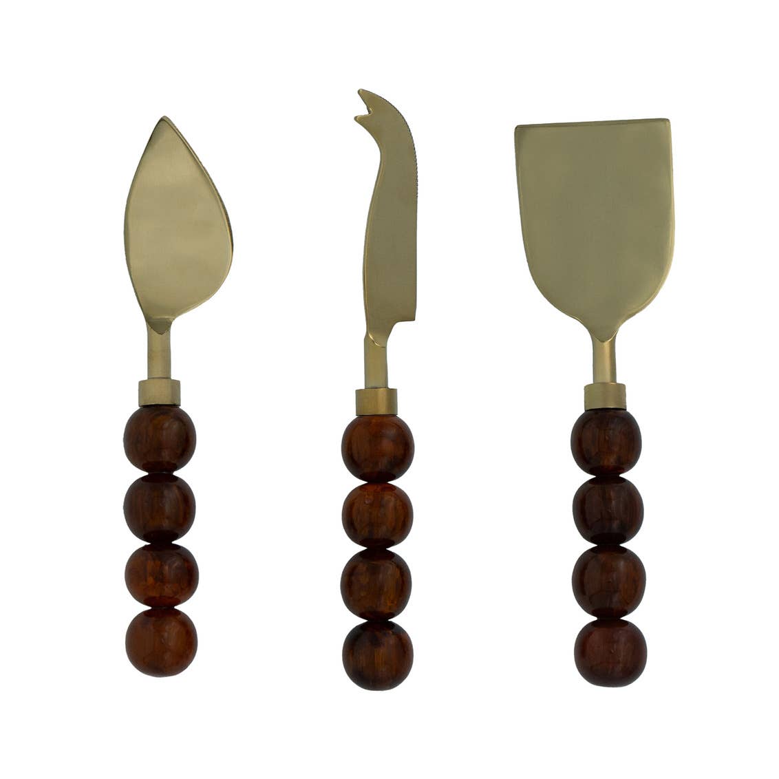 Bubble Cheese Knives Set of Three - Brown