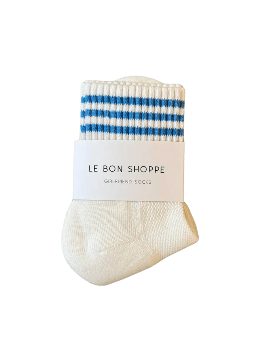Le Bon Shoppe | Girlfriend Sock | Ivory Laguna Stripe
