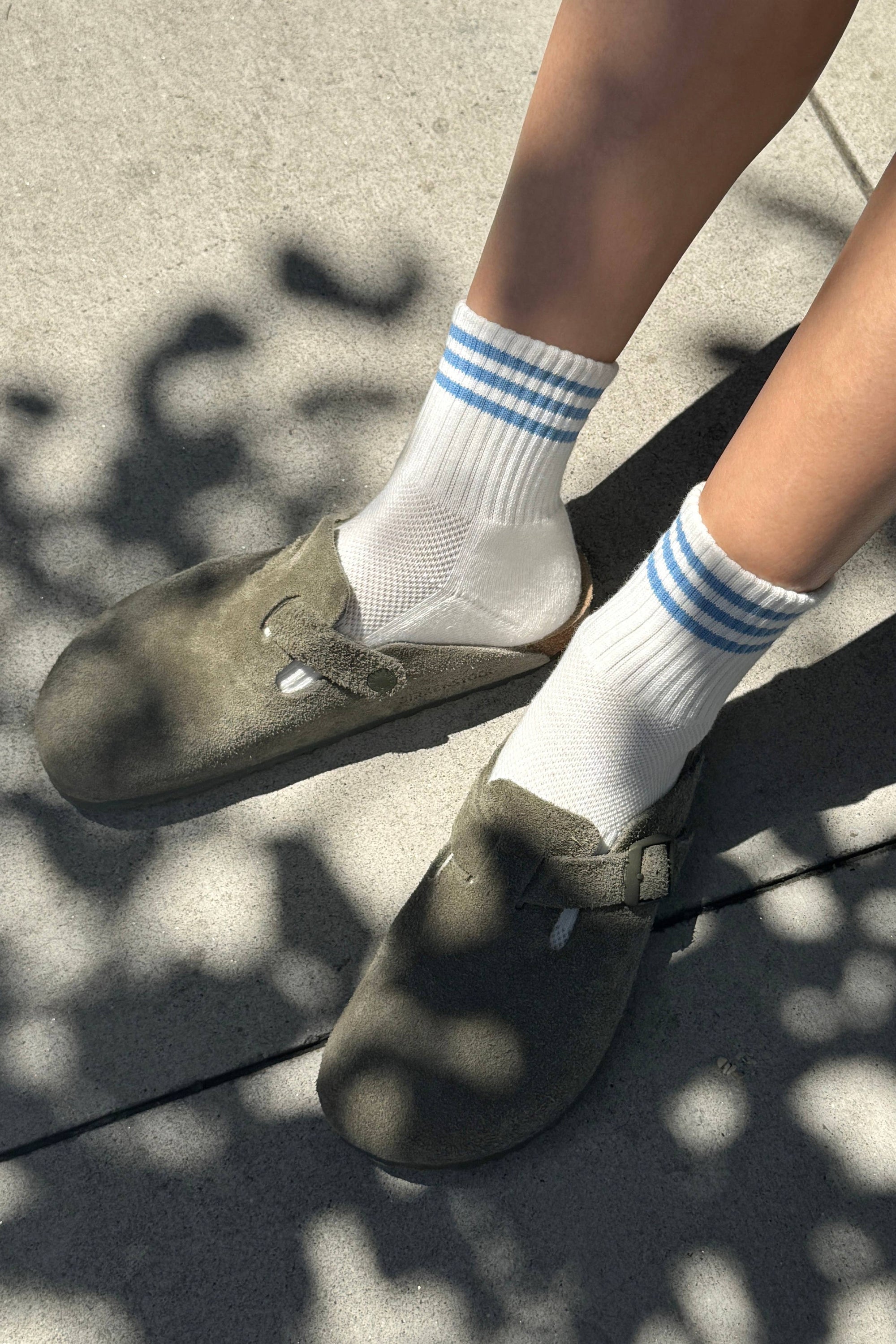 Le Bon Shoppe | Girlfriend Sock | Ivory Laguna Stripe