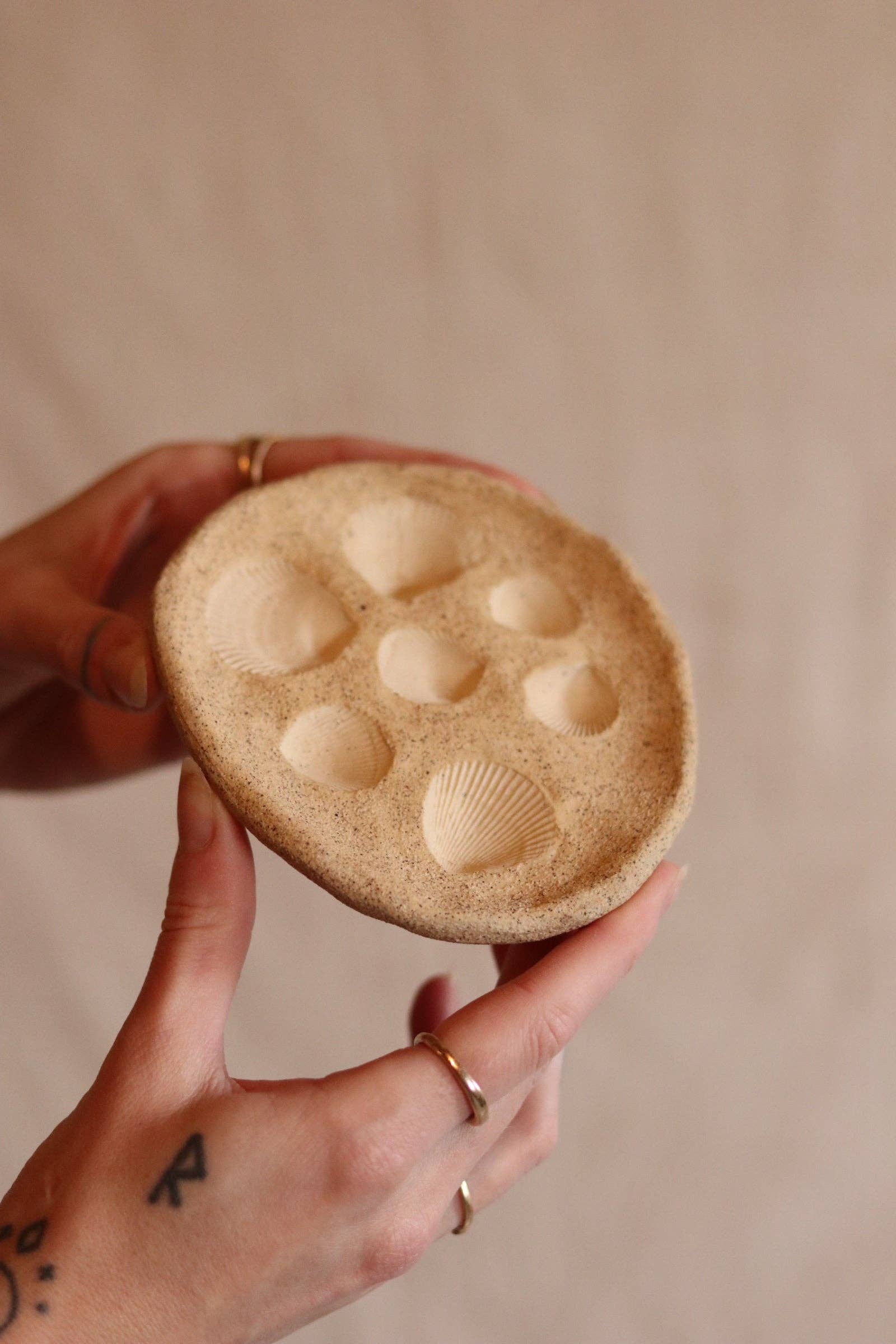 Of the Earth | 4.5" Gathered Earth Seashell Dish - Paloma