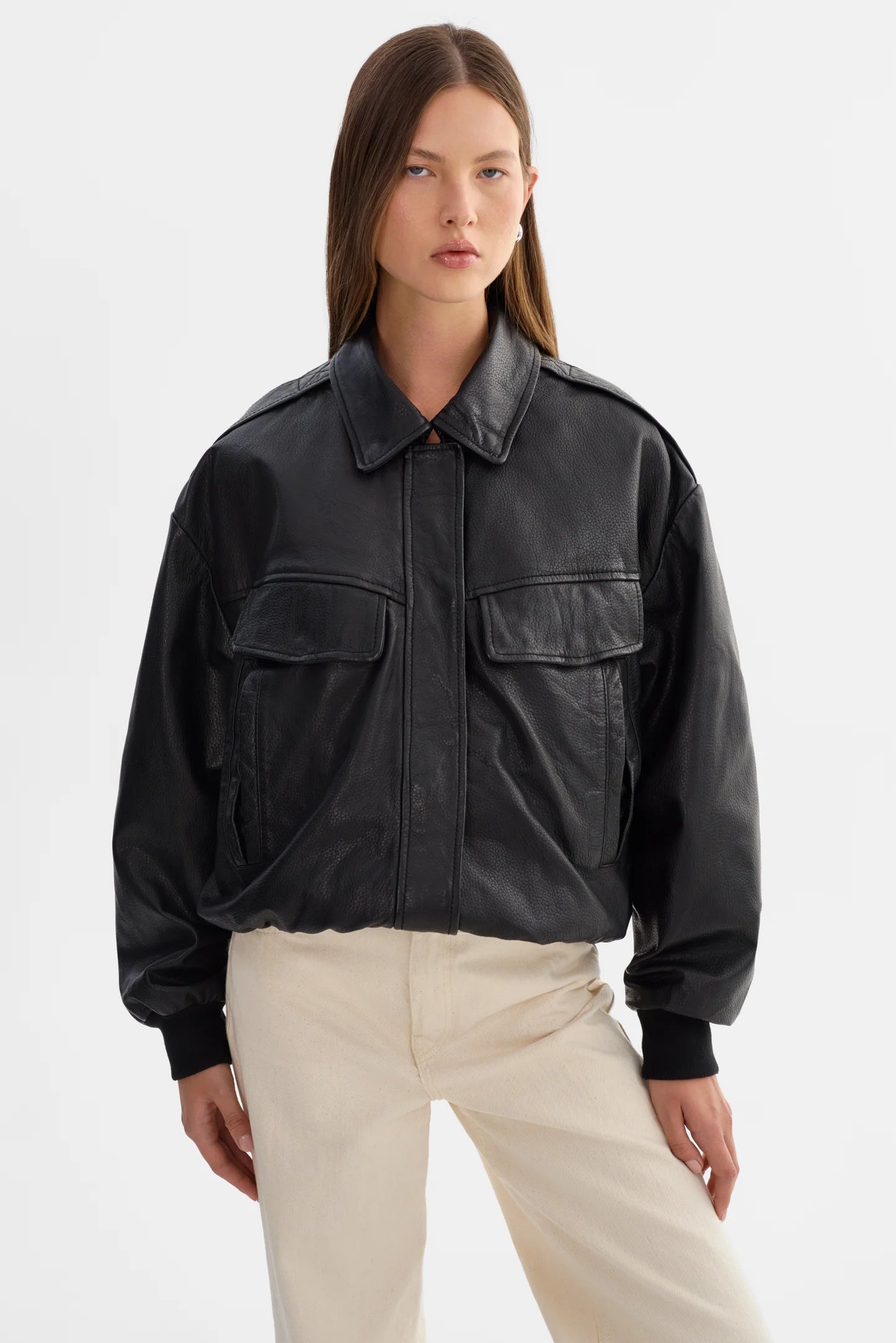 Lamarque Leather Bomber | Black