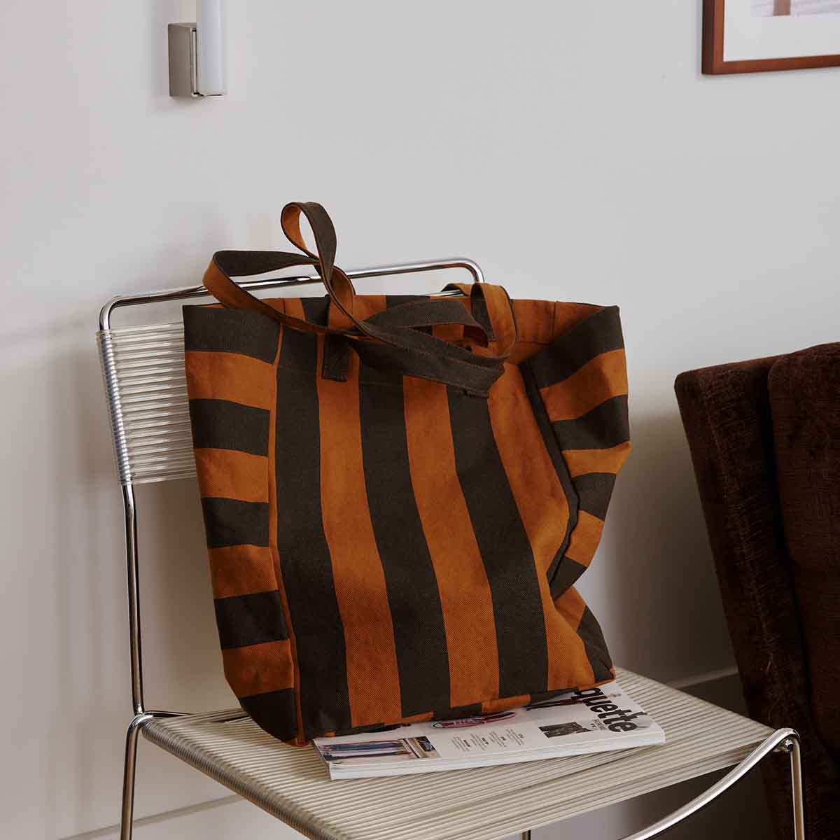 The Tote | Pecan Night Big Stripe