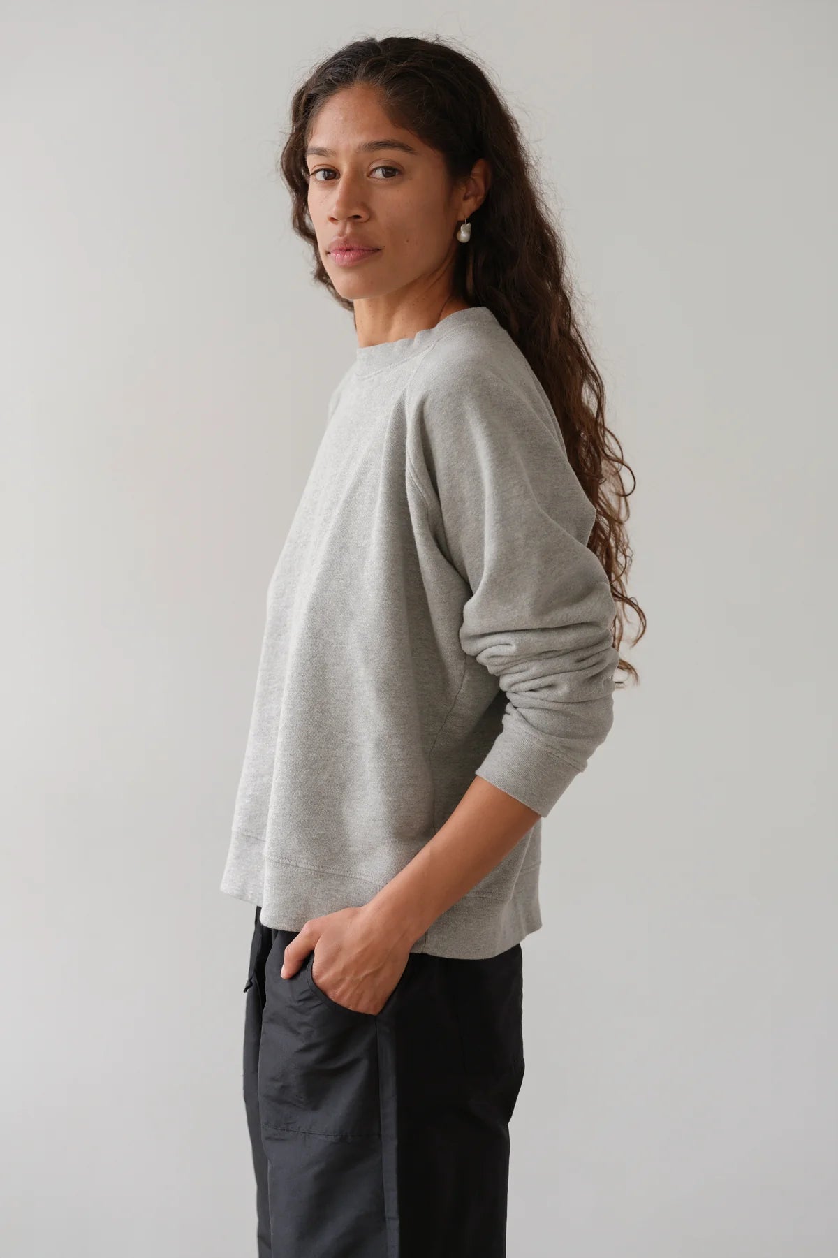 Donni| The Eco-Terry Crewneck| Heather Grey