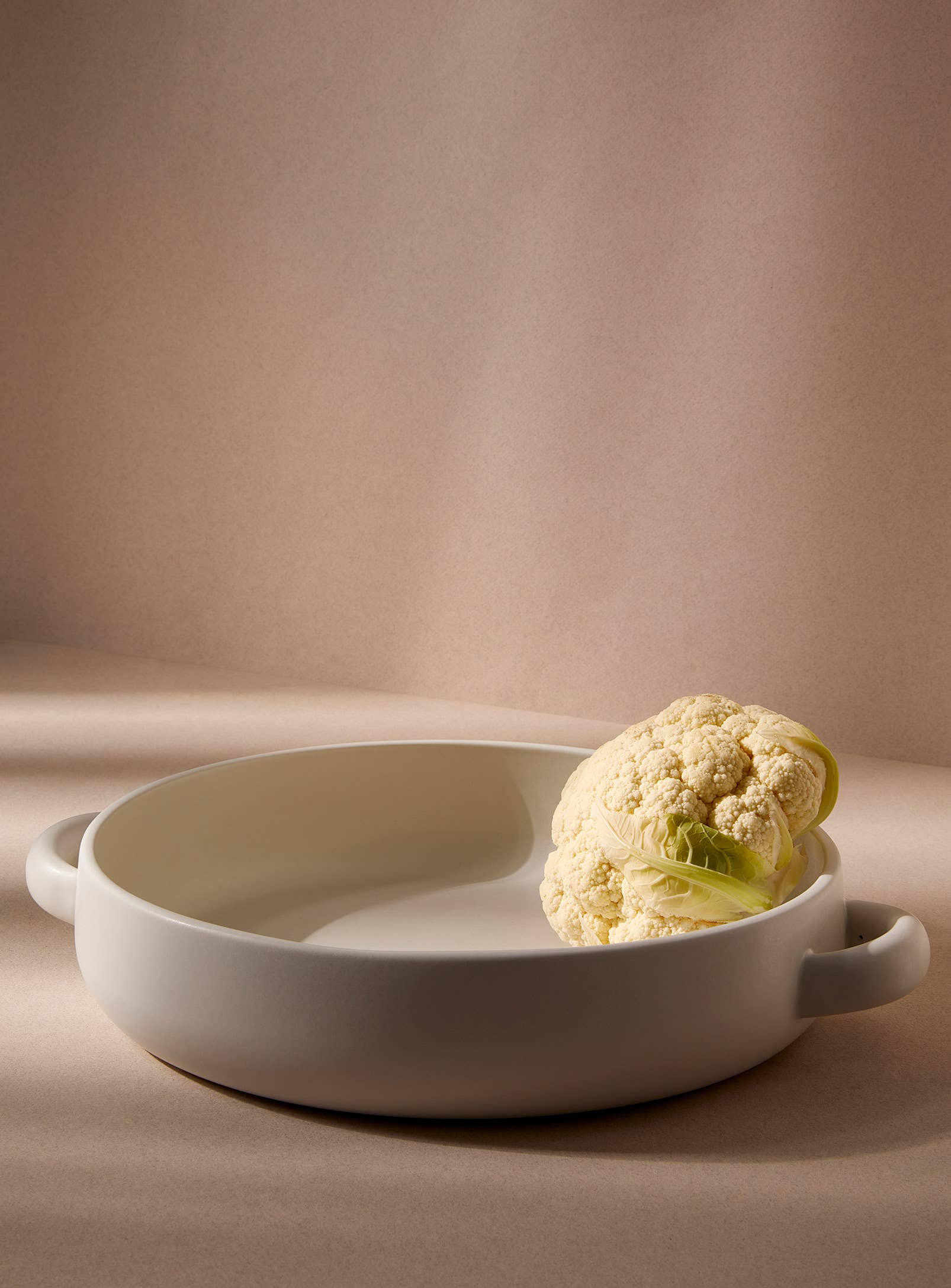 Stoneware Serving Plate with Handles | Matte White