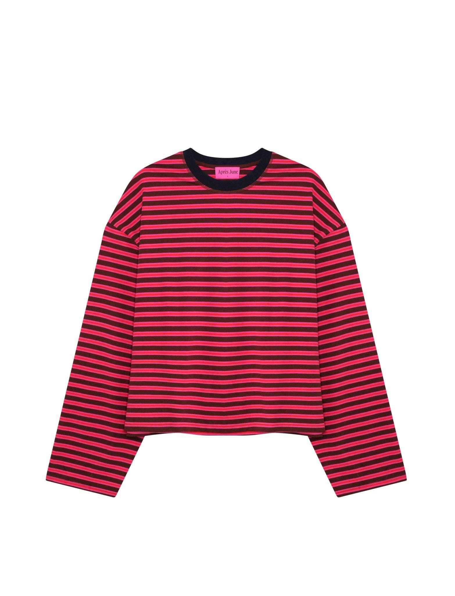 Apres June | Striped Long Sleeve| Pink Brown