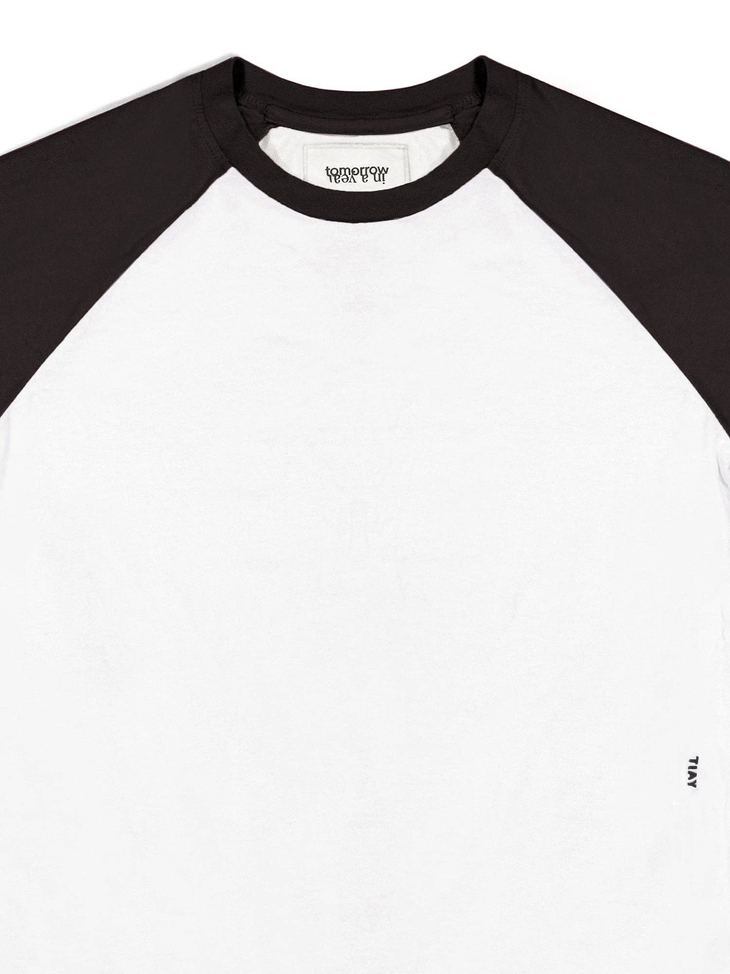 Tomorrow in a Year| Loose Fit Raglan Baseball Tee| Black/White