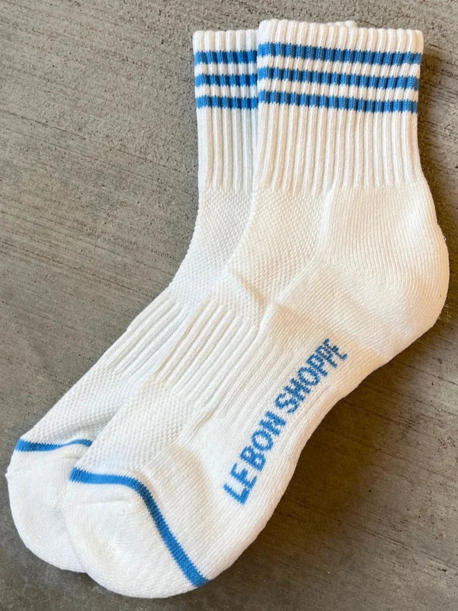 Le Bon Shoppe | Girlfriend Sock | Ivory Laguna Stripe