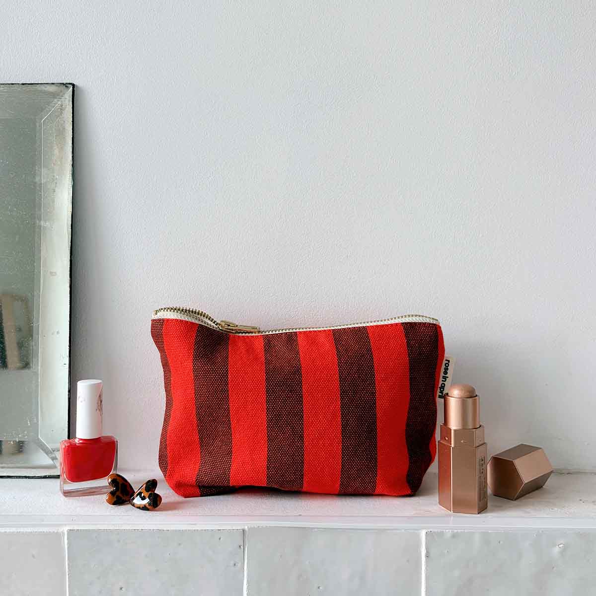 The Midi Pouch | Tomato Brown Stripe - Paloma