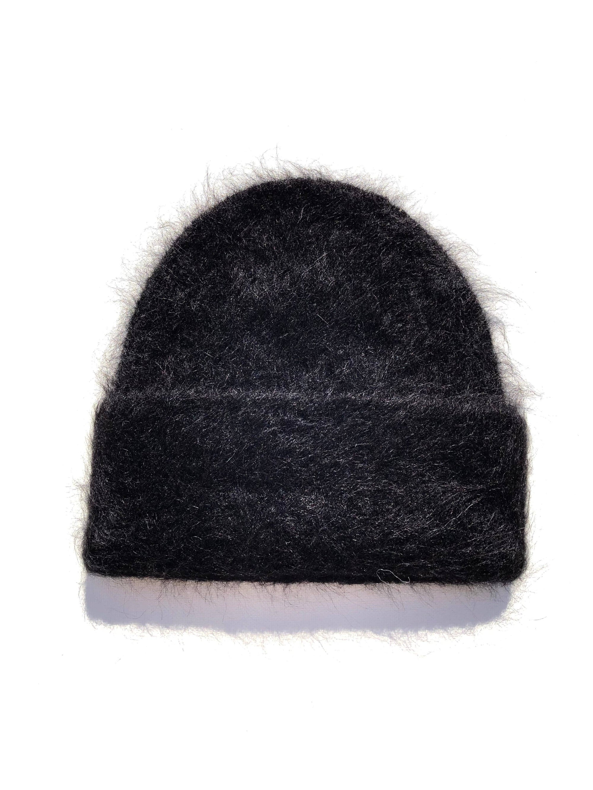 Fluffy Alpaca Toque -Black