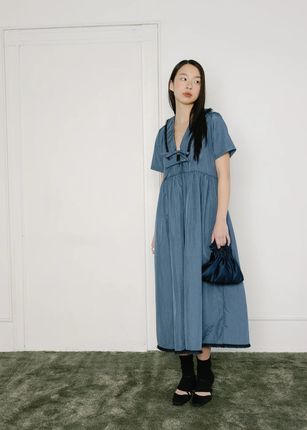 A Bronze Age | Shiloh Dress| Slate Taffeta