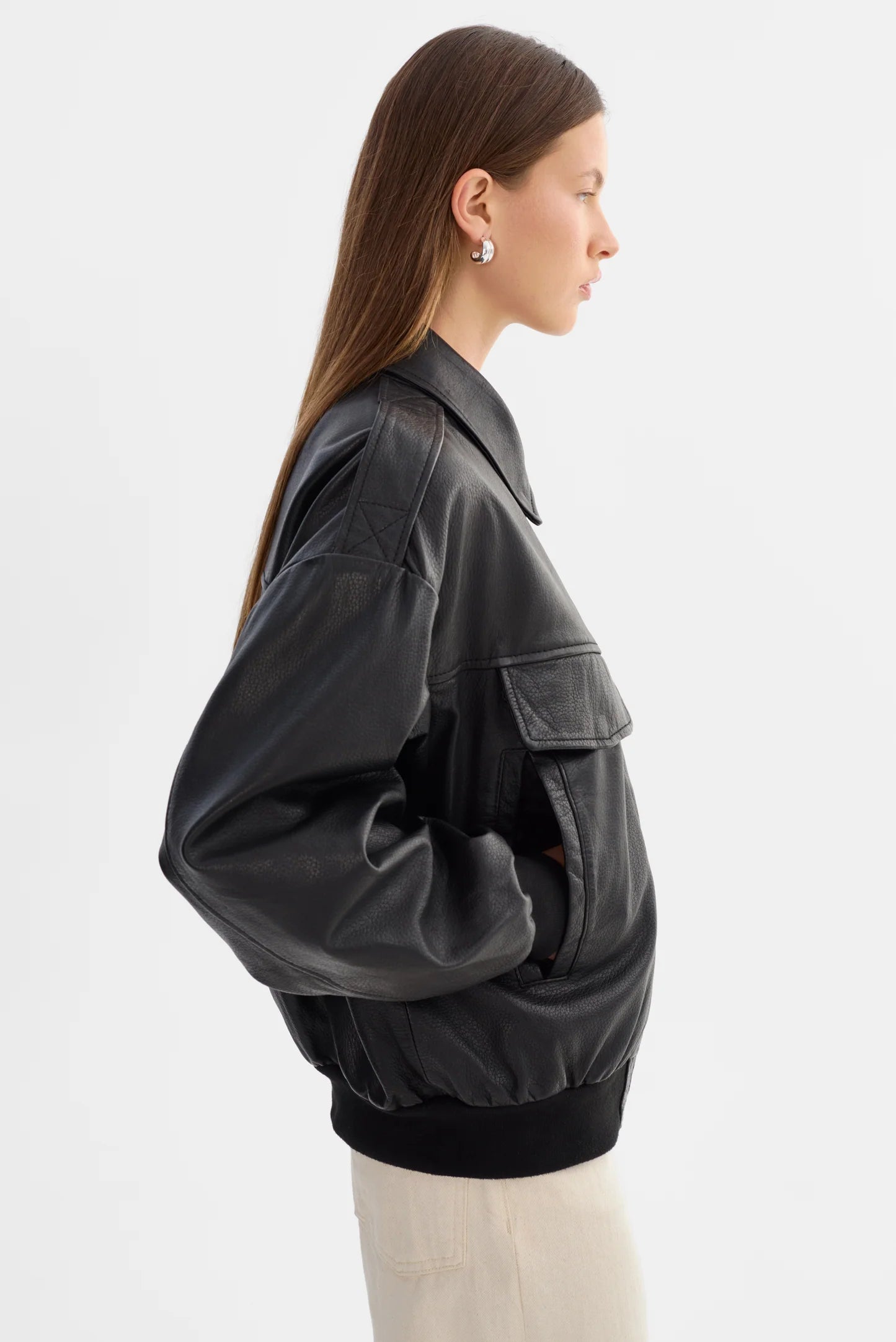 Lamarque Leather Bomber | Black