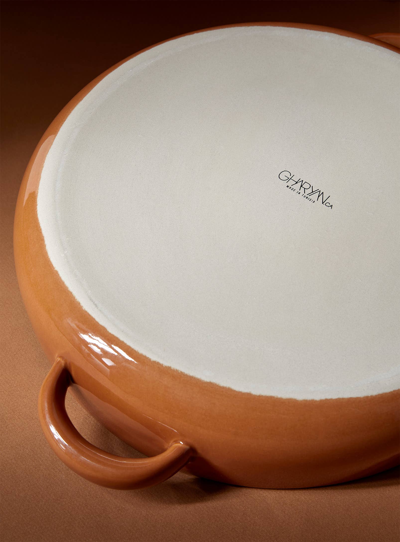 Stoneware Serving Plate with Handles | Glazed Terracotta