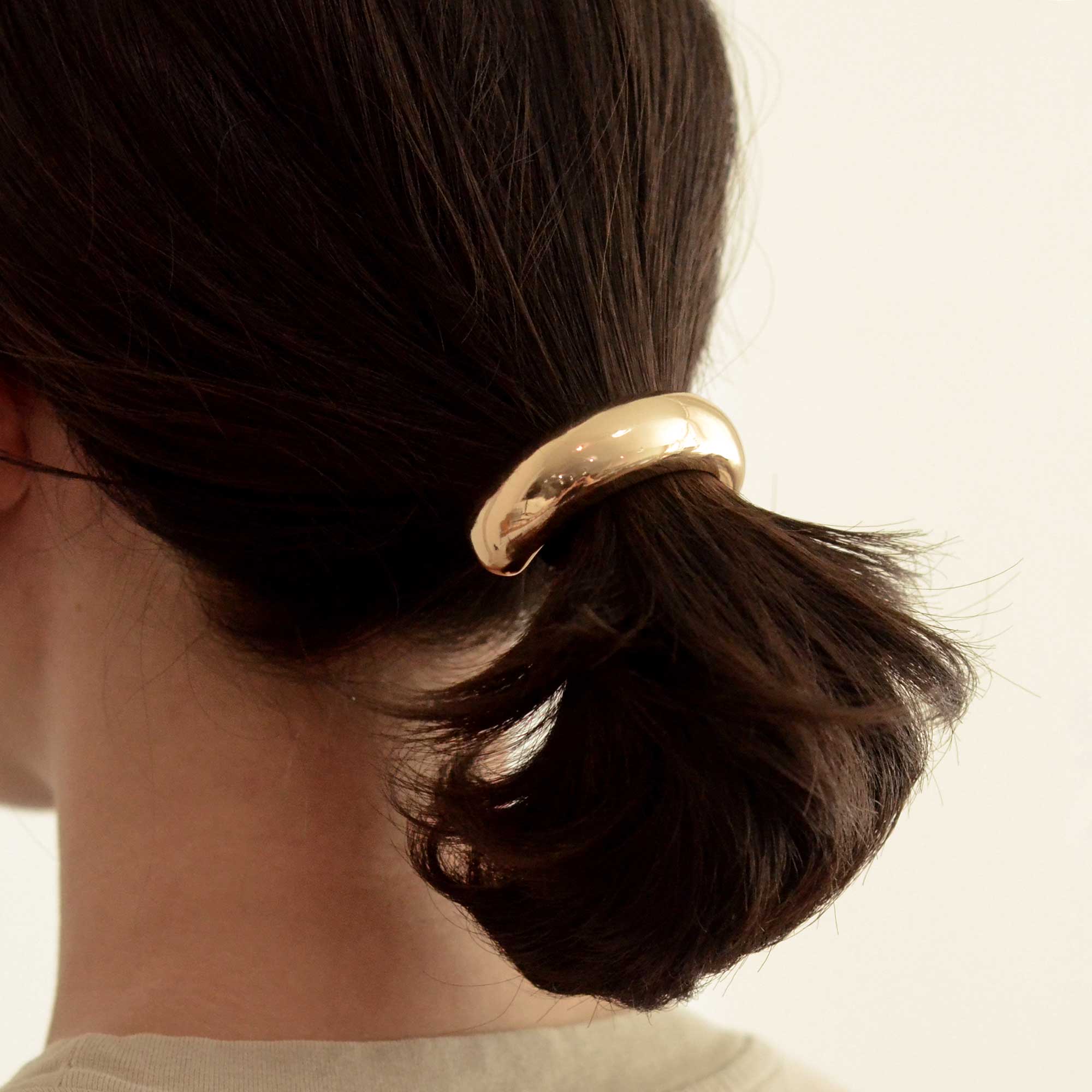 Wide Metal Cuff Hair Tie | Gold