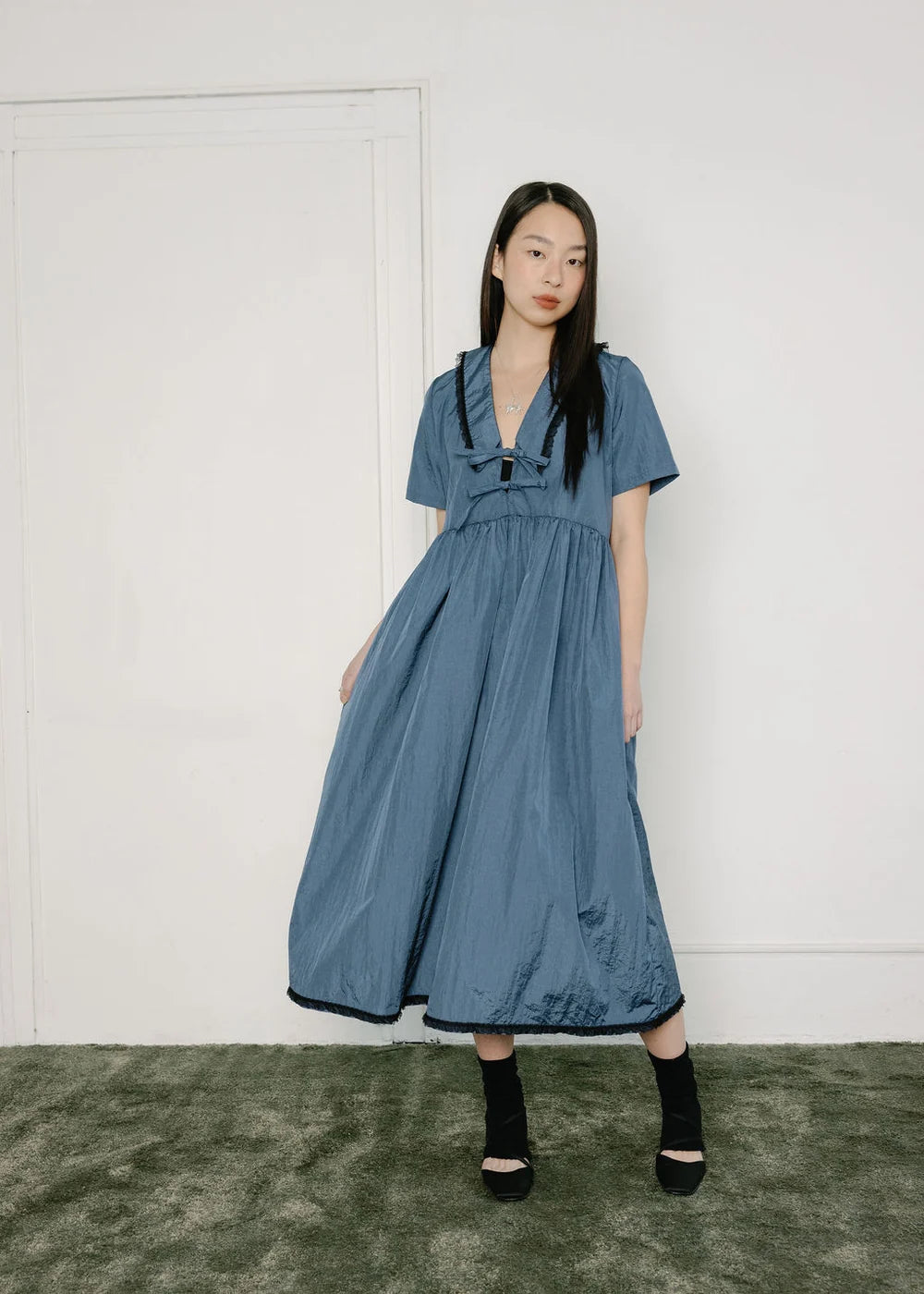A Bronze Age | Shiloh Dress| Slate Taffeta