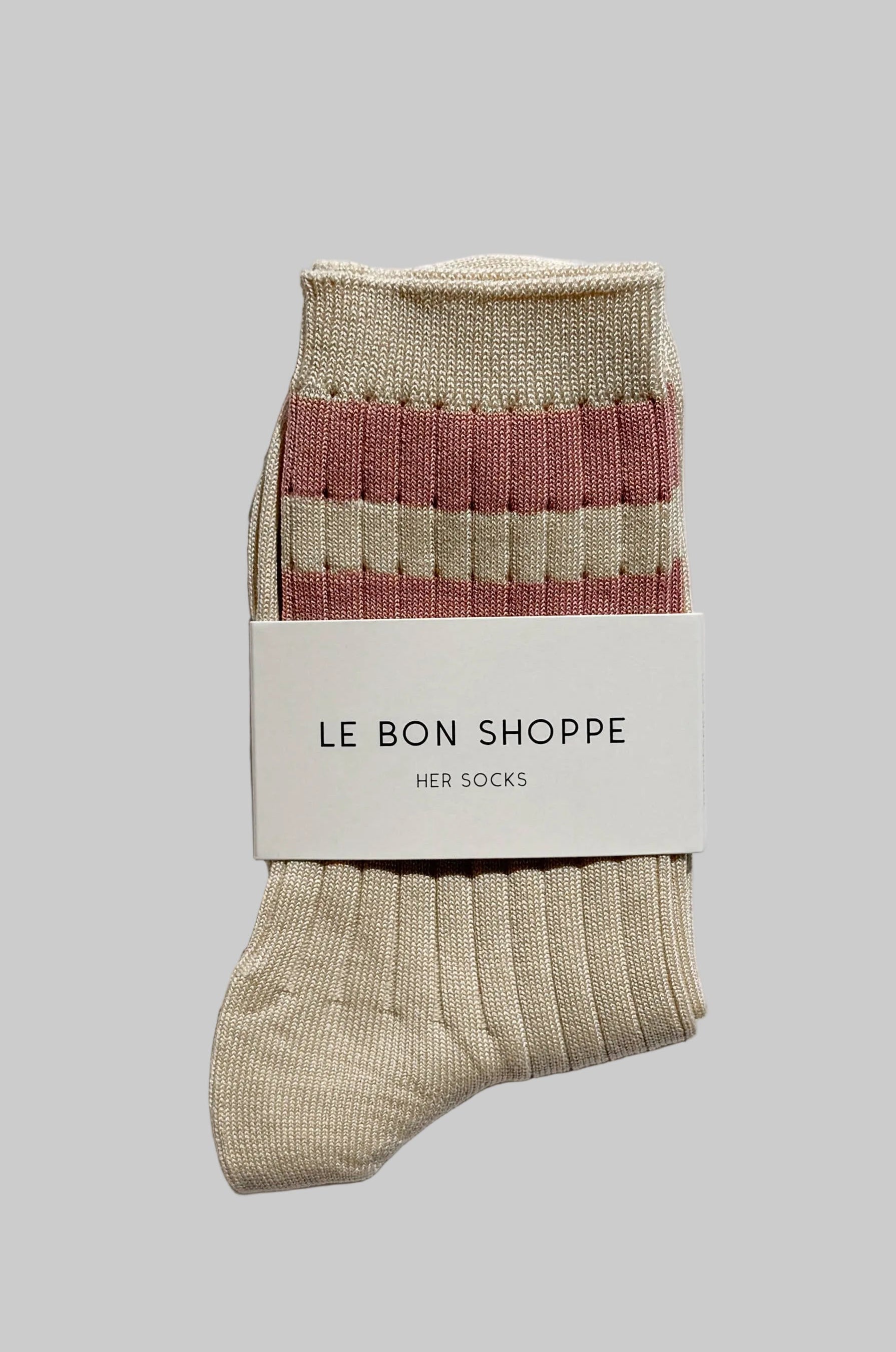 Le Bon Shoppe | Her Varsity Sock| Cream Rose