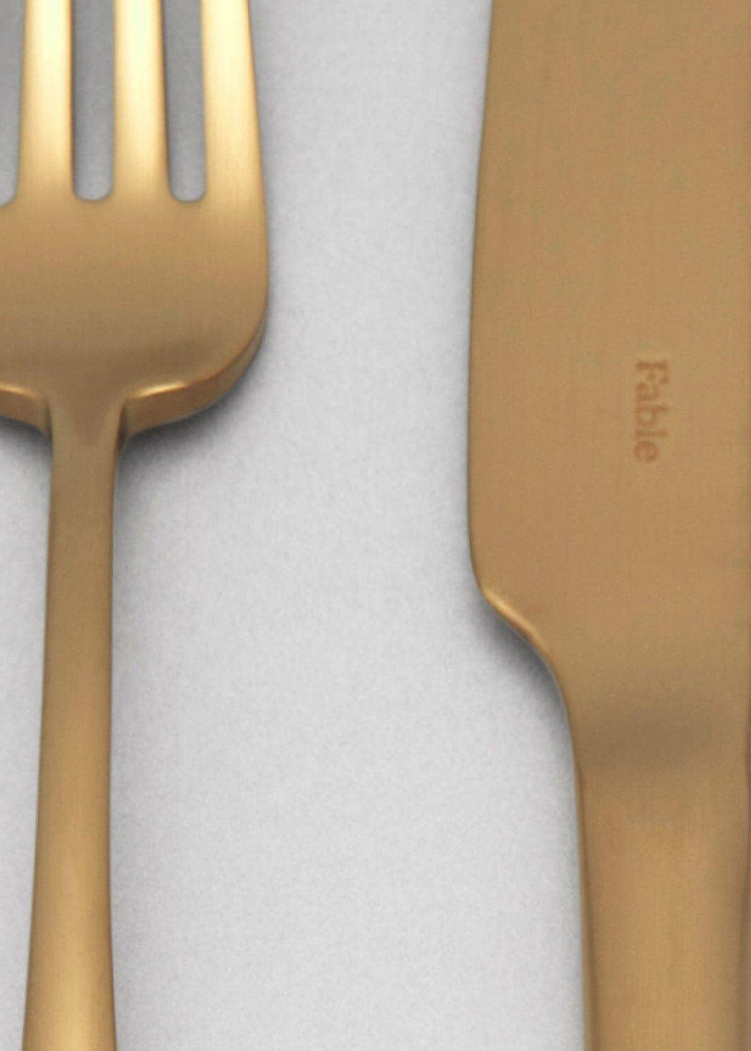 Fable Flatware Set | Matte Gold